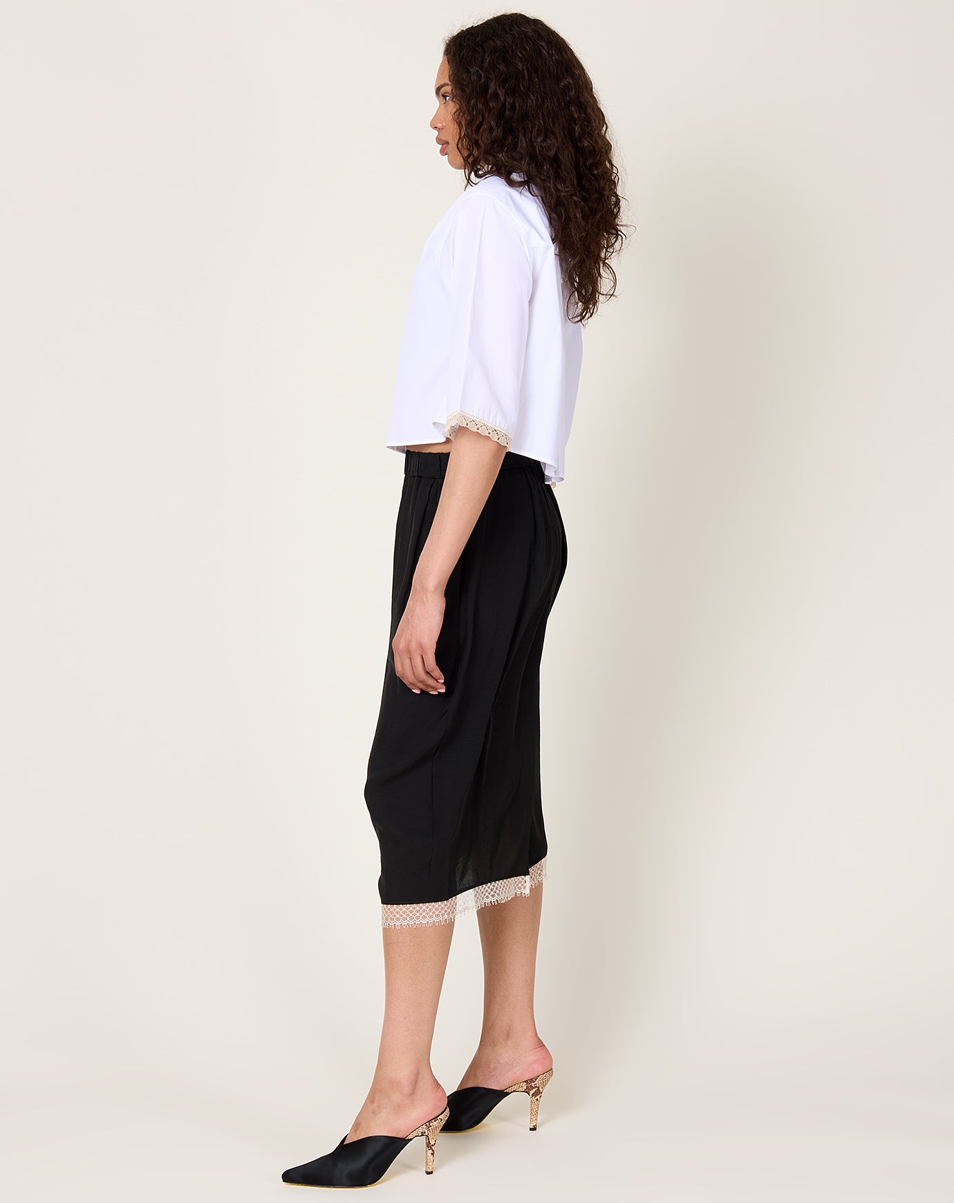 Maria McManus Lace Tulip Skirt in Black