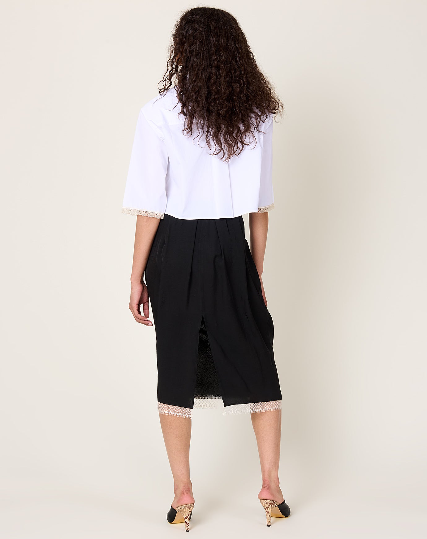 Maria McManus Lace Tulip Skirt in Black