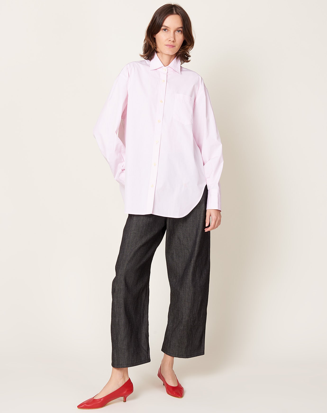 Maria McManus Oversized Tunic Shirt in Pale Pink