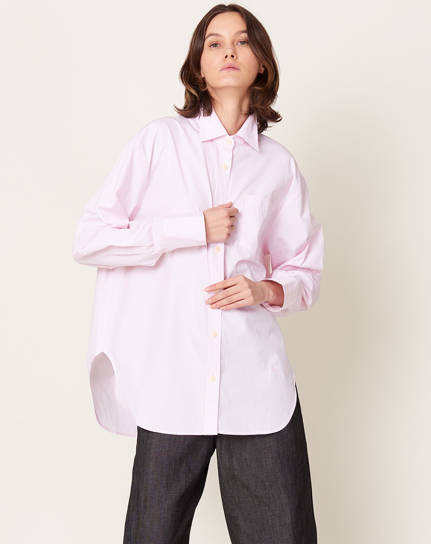 Maria McManus Oversized Tunic Shirt in Pale Pink