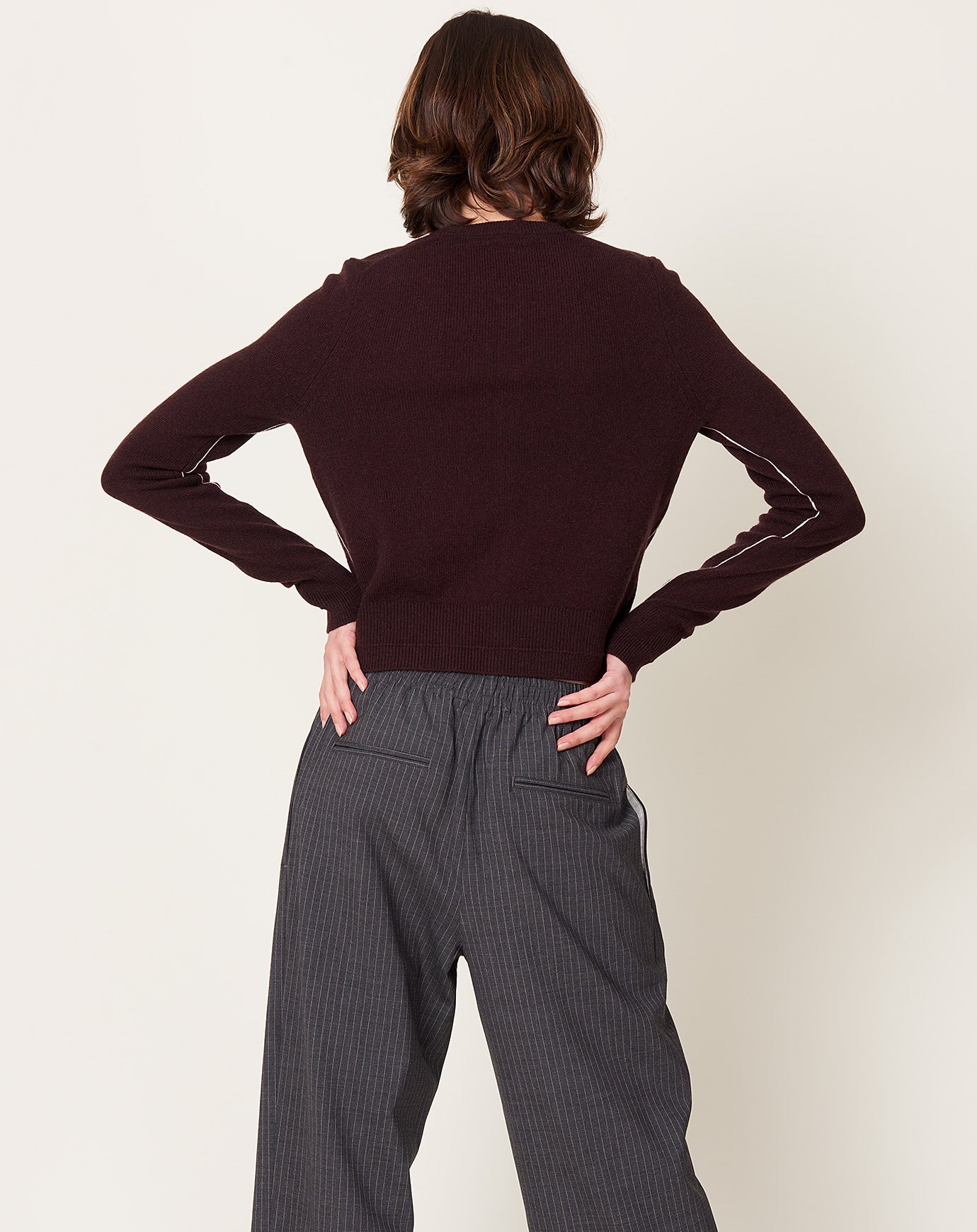 Maria McManus Petite Cardigan in Black Cherry