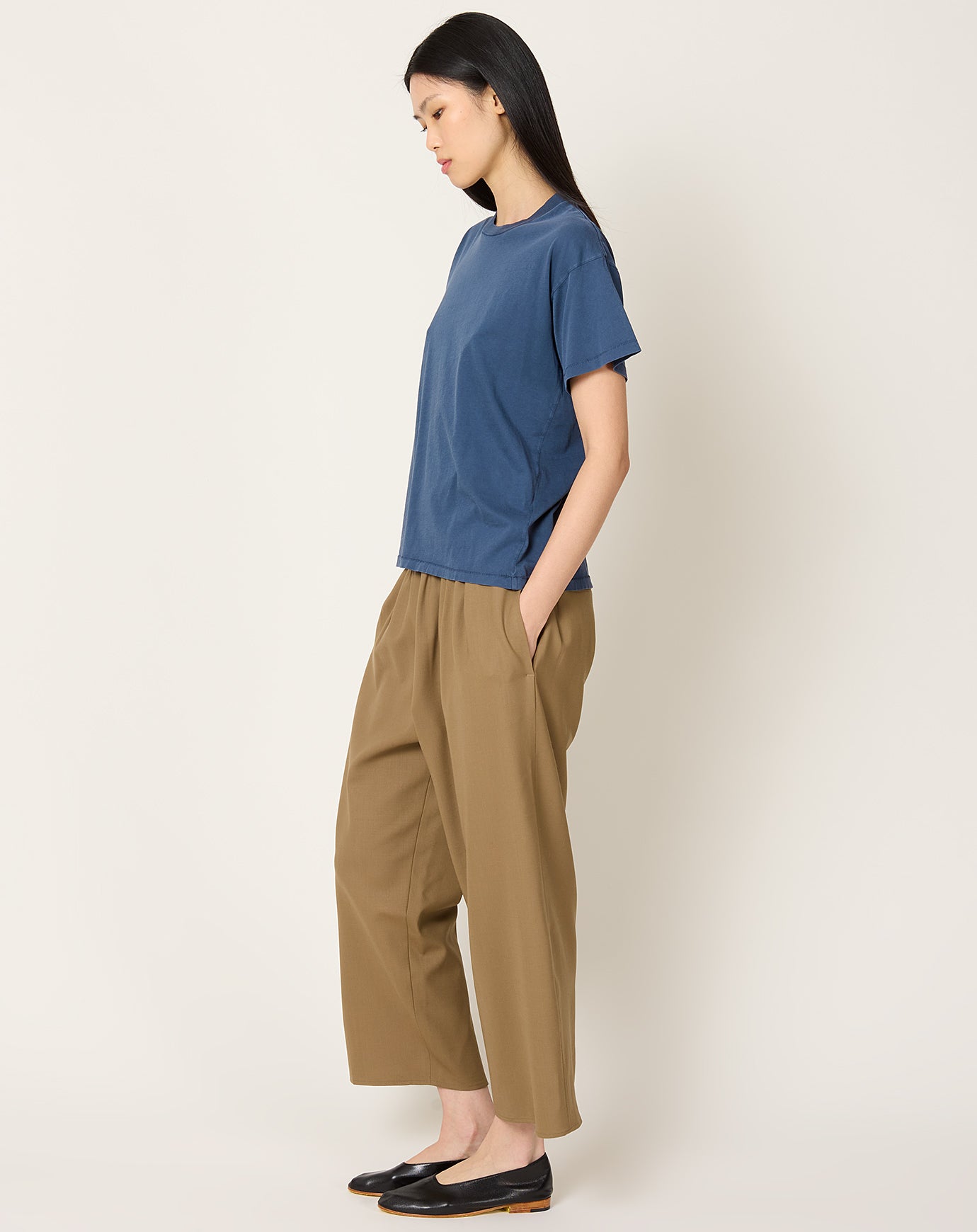 Maria McManus Pull On Wide Leg Crop Pant in Caramel