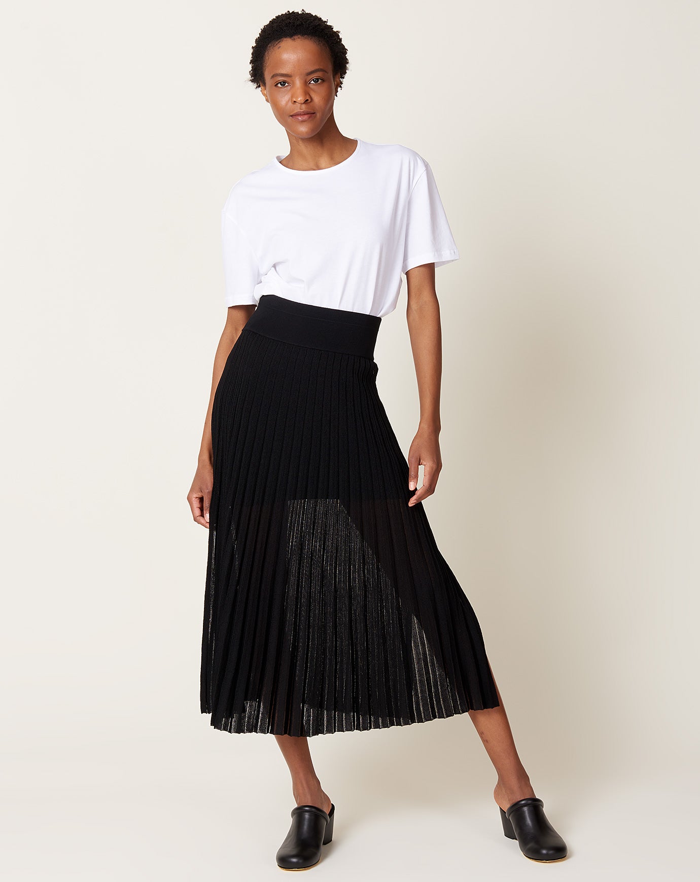 Maria McManus Sheer Pleat Skirt in Black