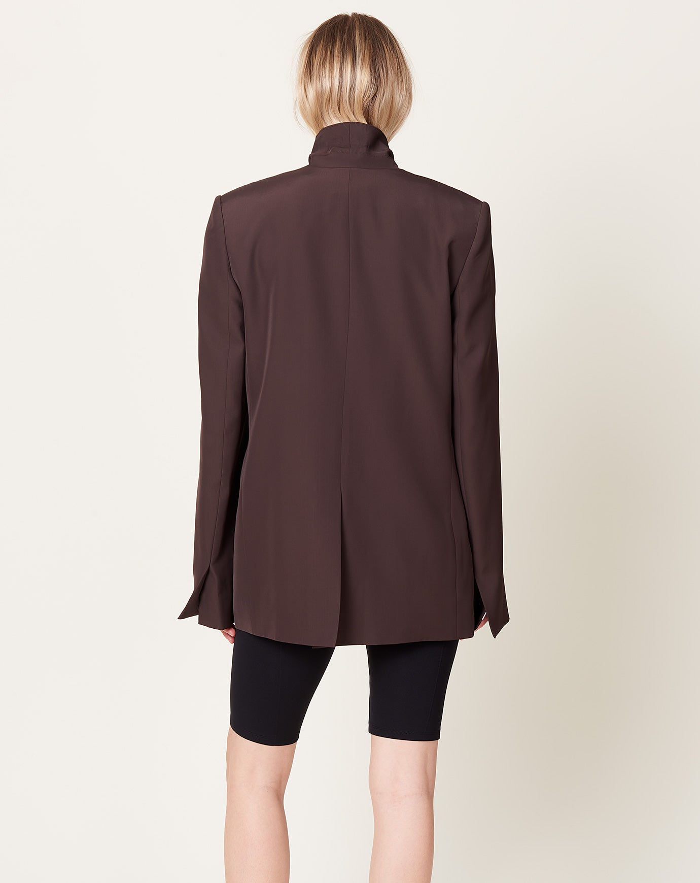 Maria McManus Single Breasted Convertible Blazer in Chocolate