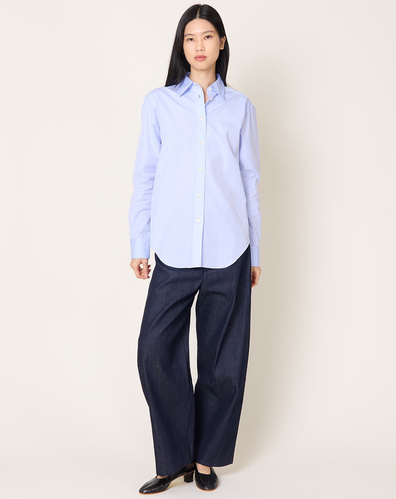 Maria McManus Slim Tunic Shirt in Sky Blue