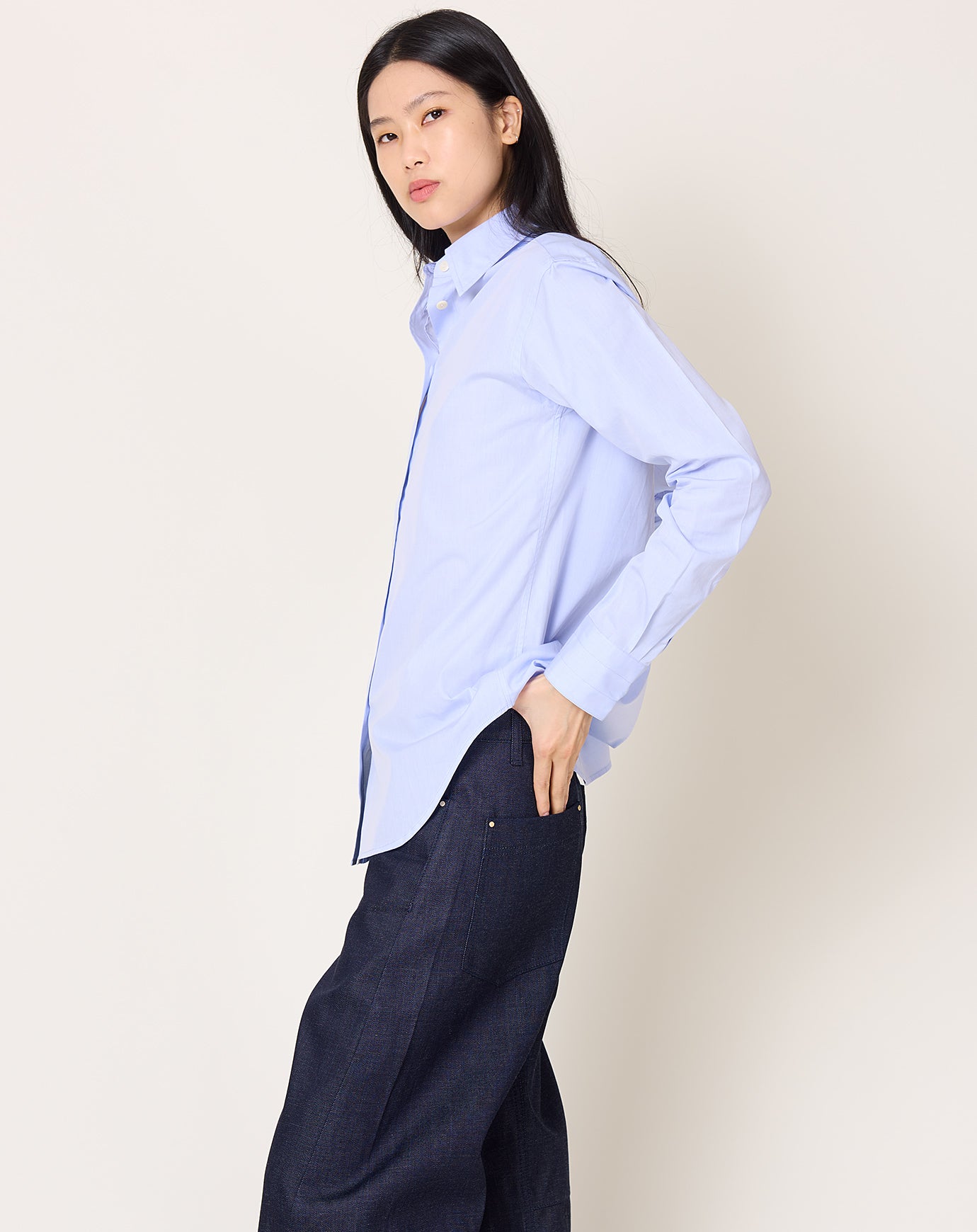 Maria McManus Slim Tunic Shirt in Sky Blue