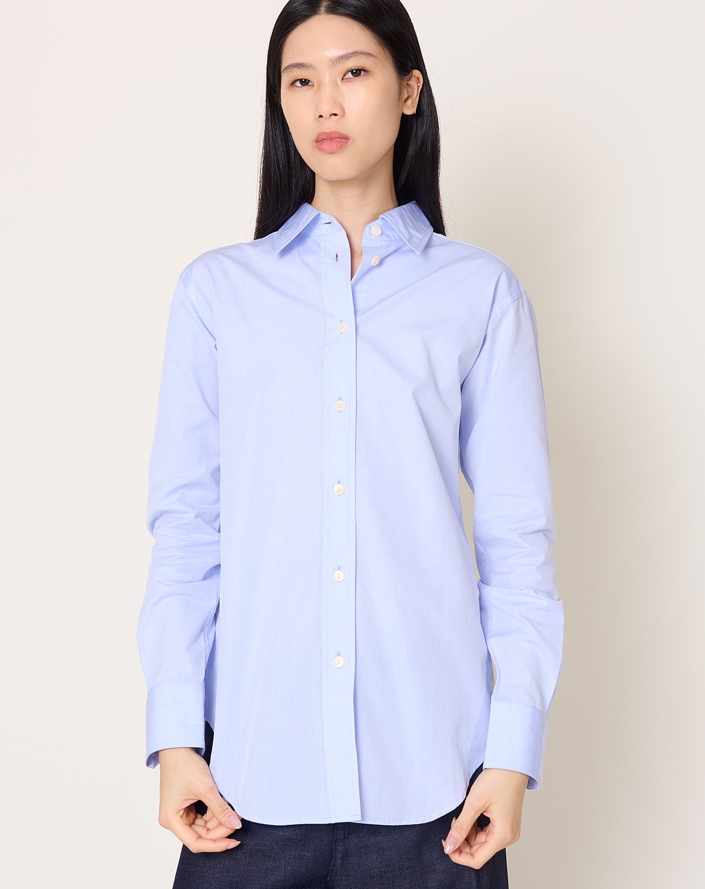 Maria McManus Slim Tunic Shirt in Sky Blue