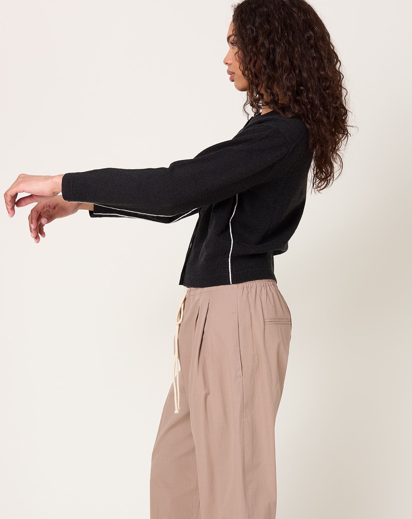 Maria McManus Tiny Button Cardigan in Black