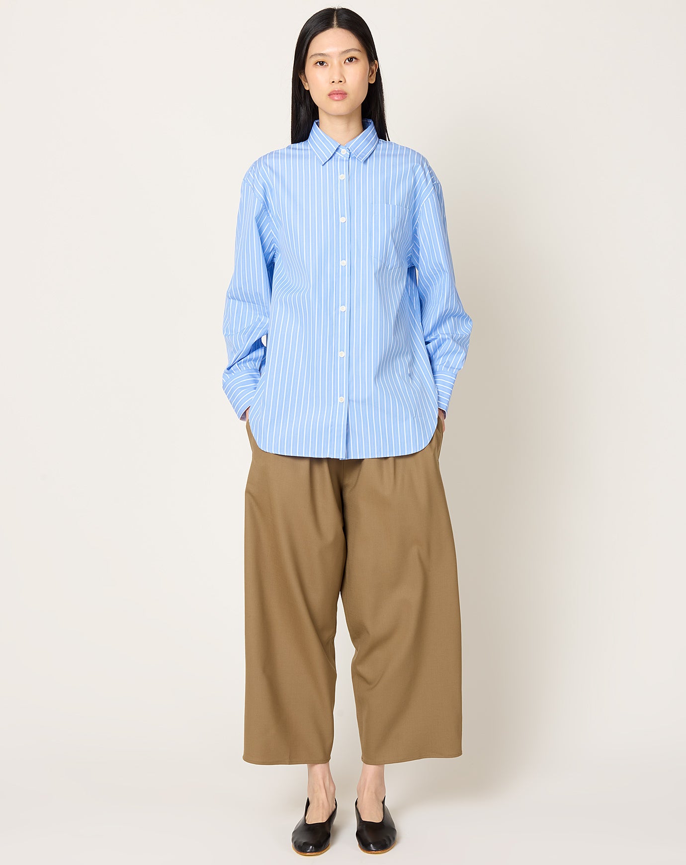Maria McManus Tunic Shirt in Sky Blue Stripe