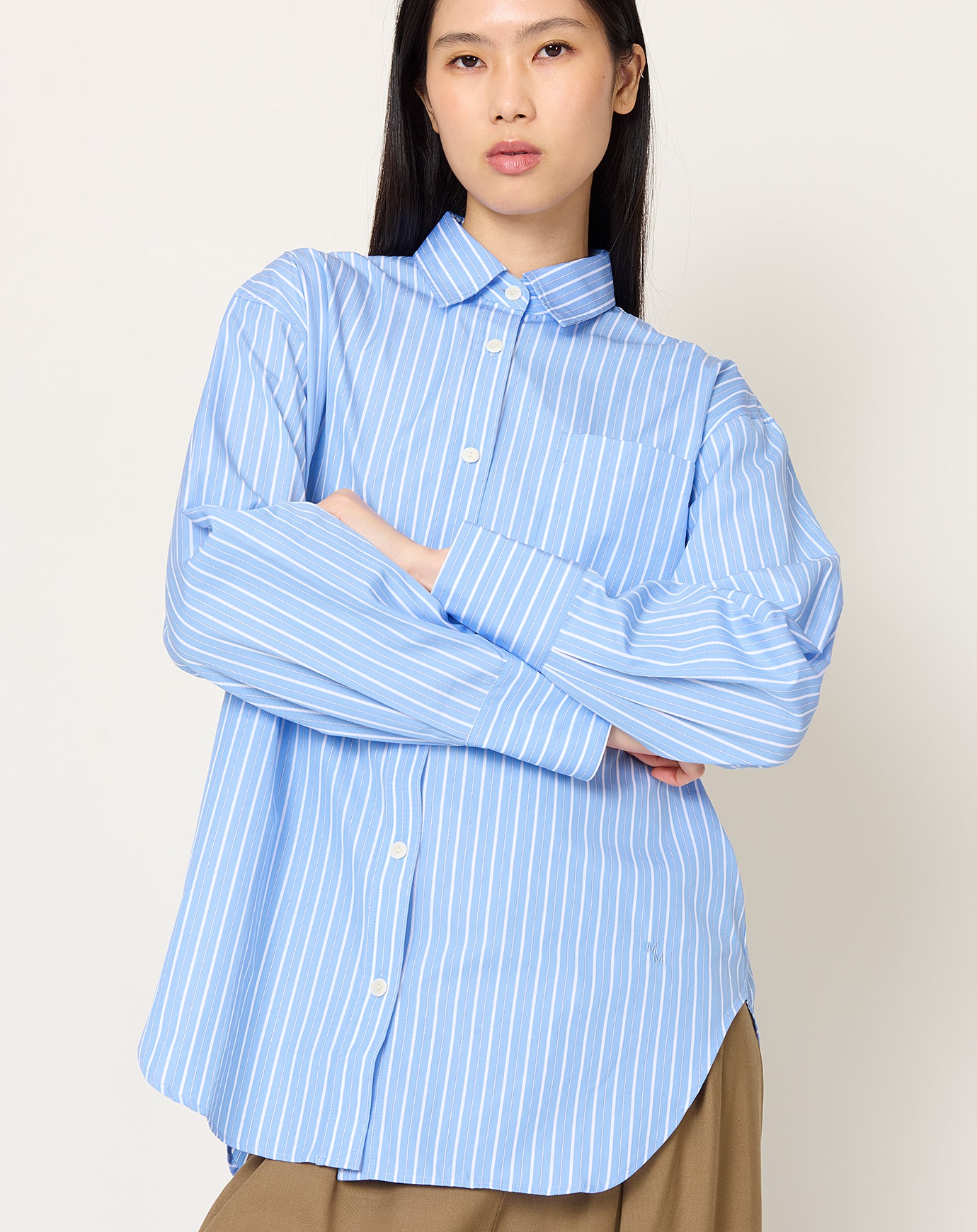 Maria McManus Tunic Shirt in Sky Blue Stripe