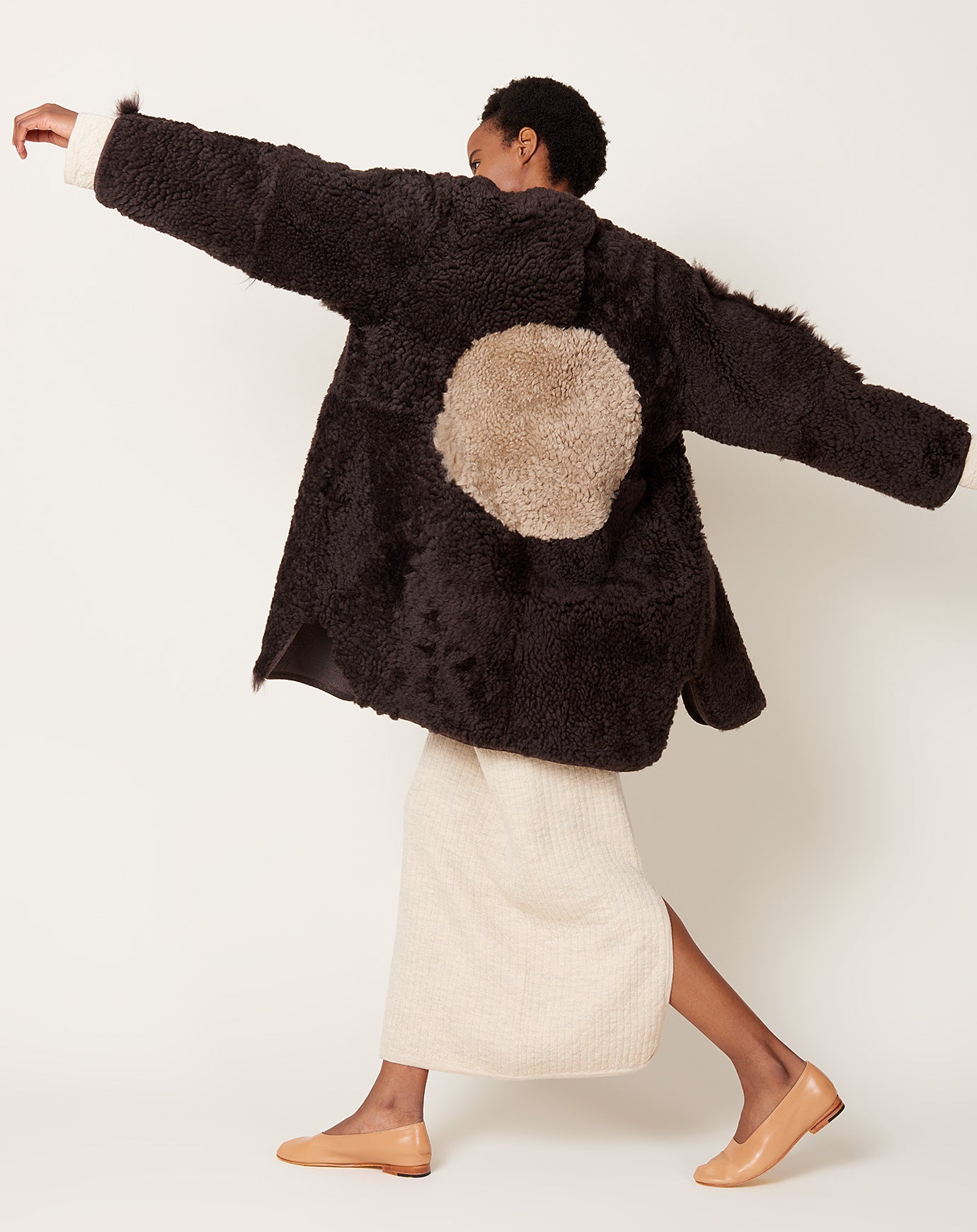 Milena Silvano Moon Coat in Licorice