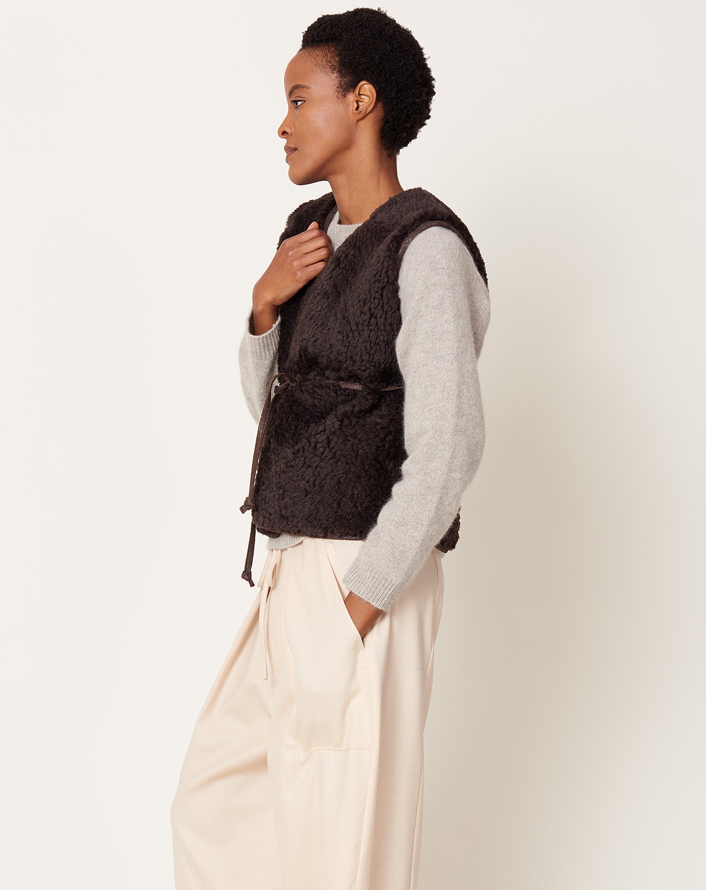 Milena Silvano Moon Vest in Licorice