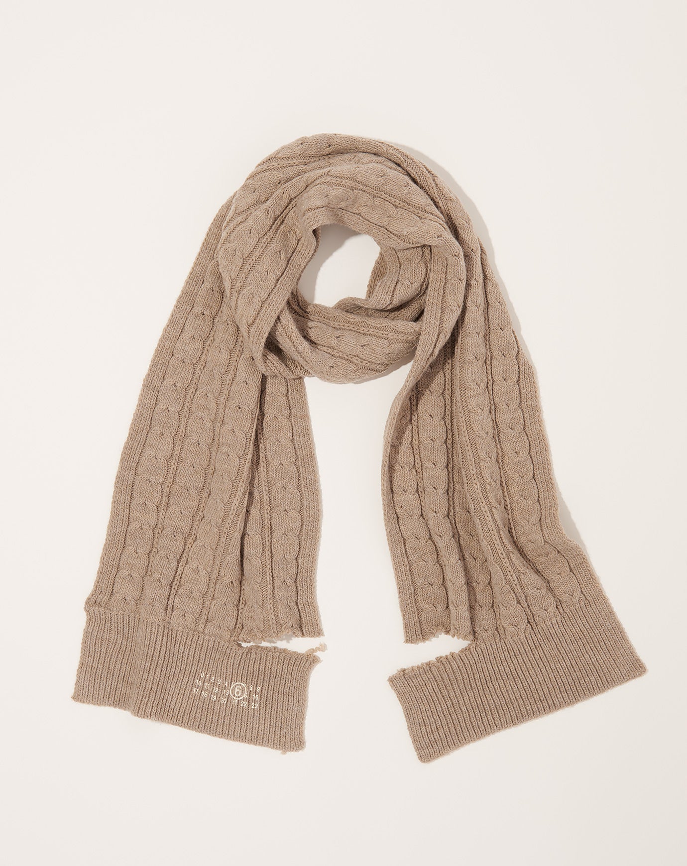 MM6 Cable Scarf in Beige