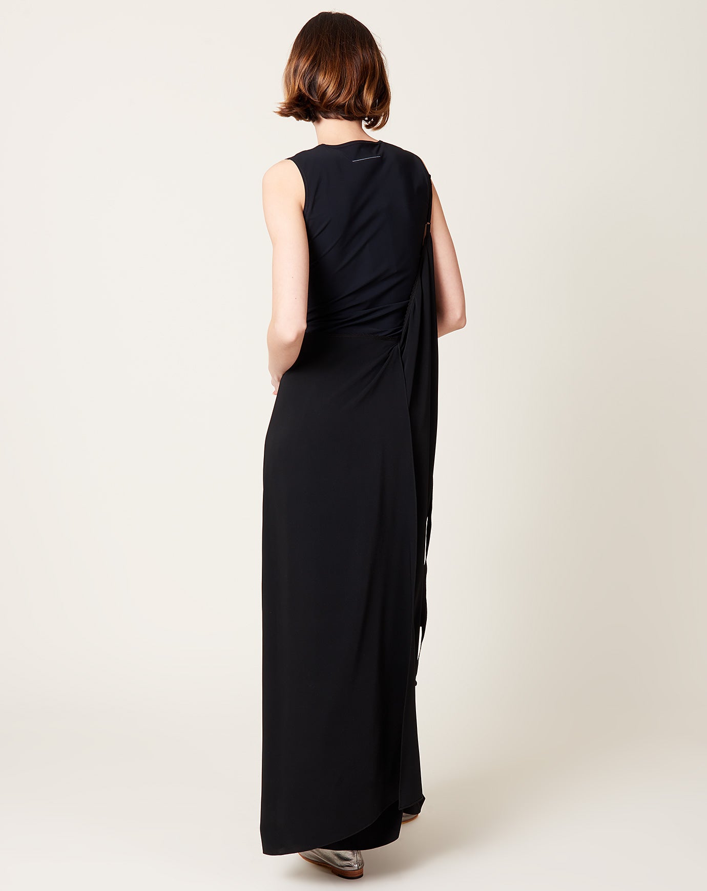 MM6 Asymmetric Slip Maxi Dress in Black