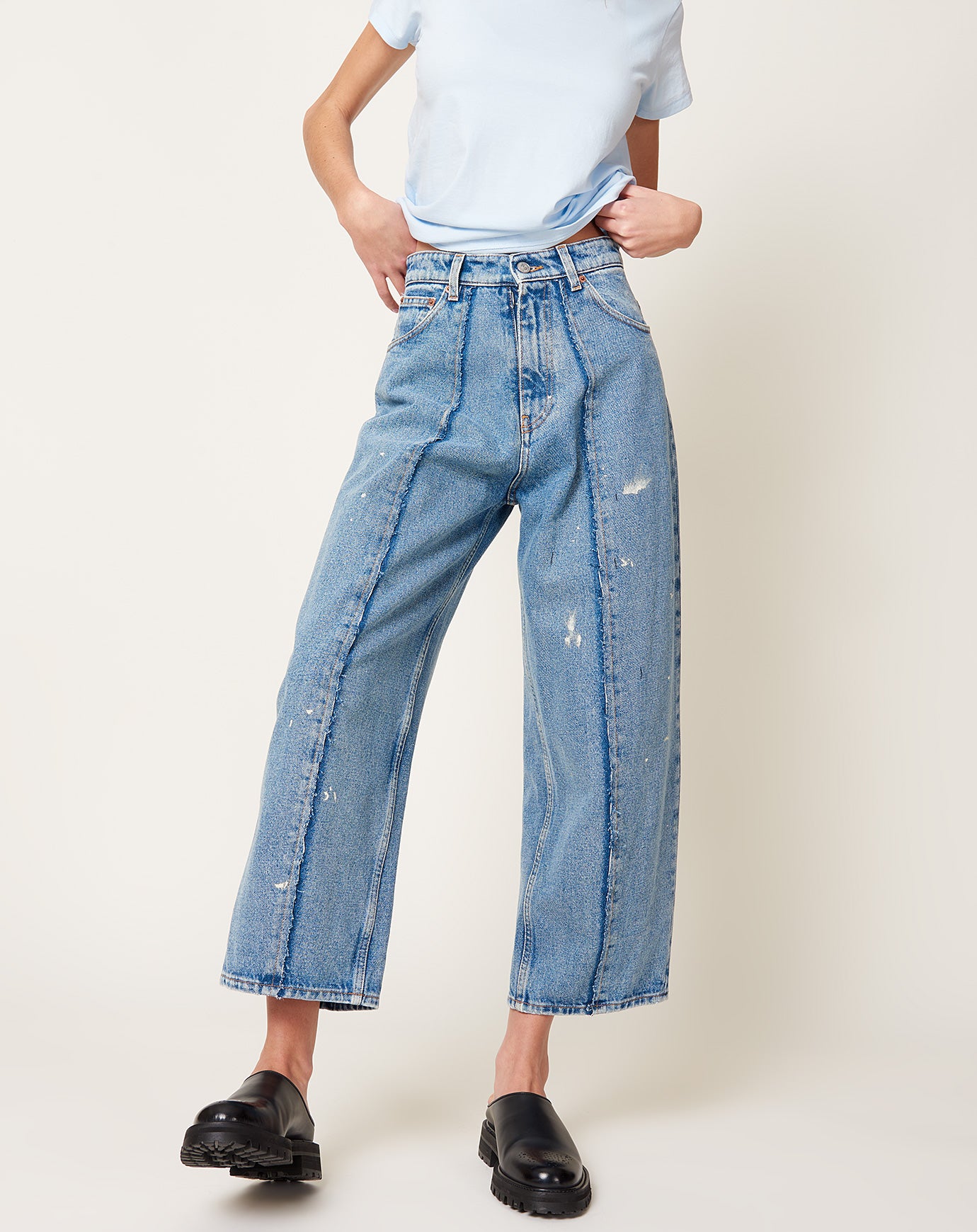 MM6 Blue Denim Raw Trousers