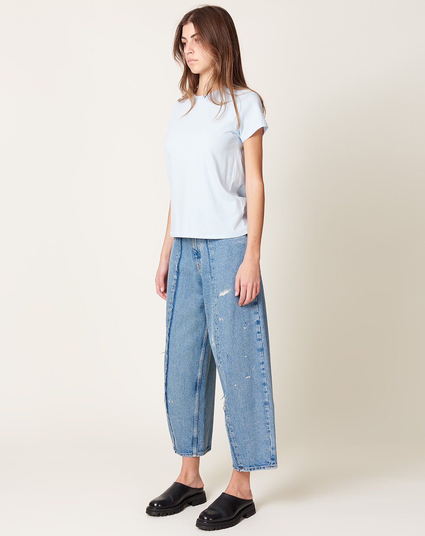 MM6 Blue Denim Raw Trousers