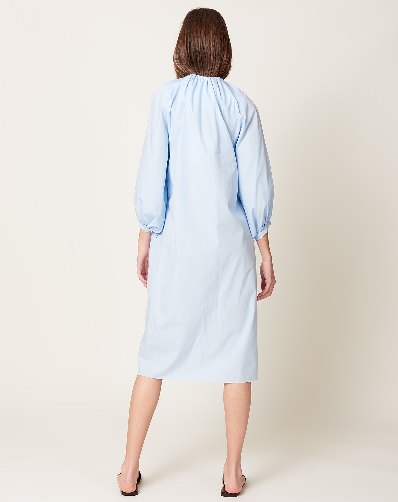 MM6 Button Front Dress in Shirt Blue