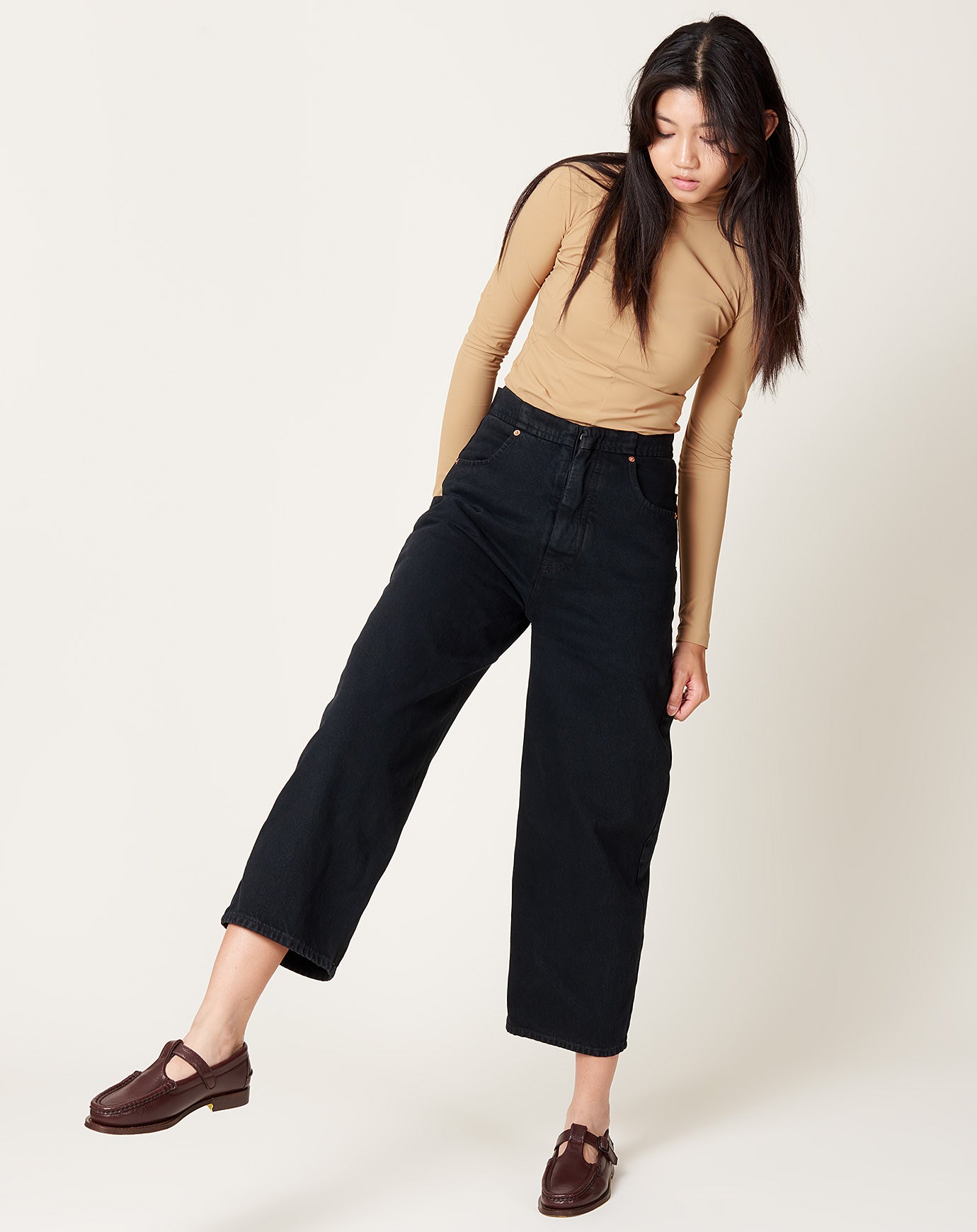 MM6 High Waist Jean in Black