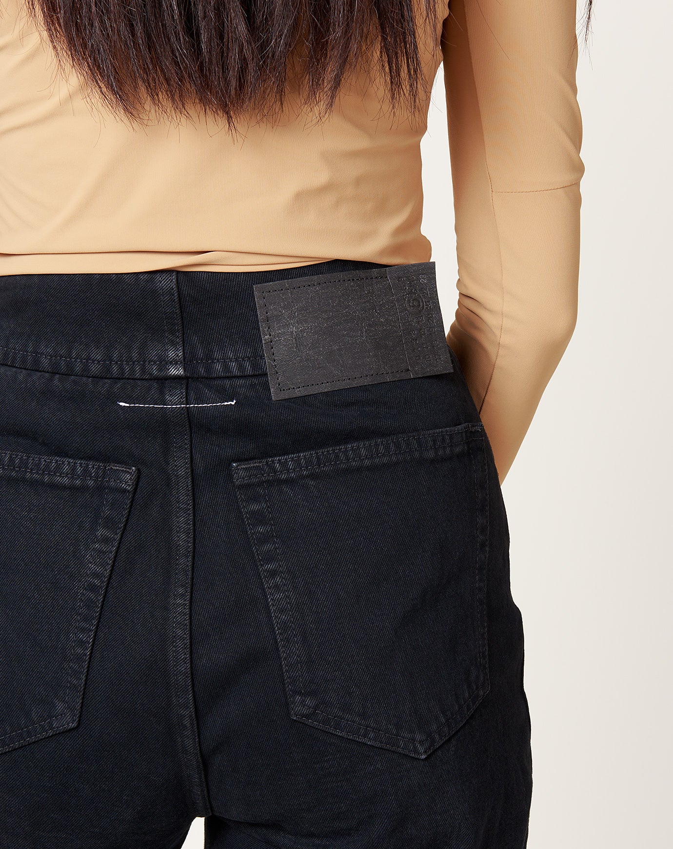 MM6 High Waist Jean in Black