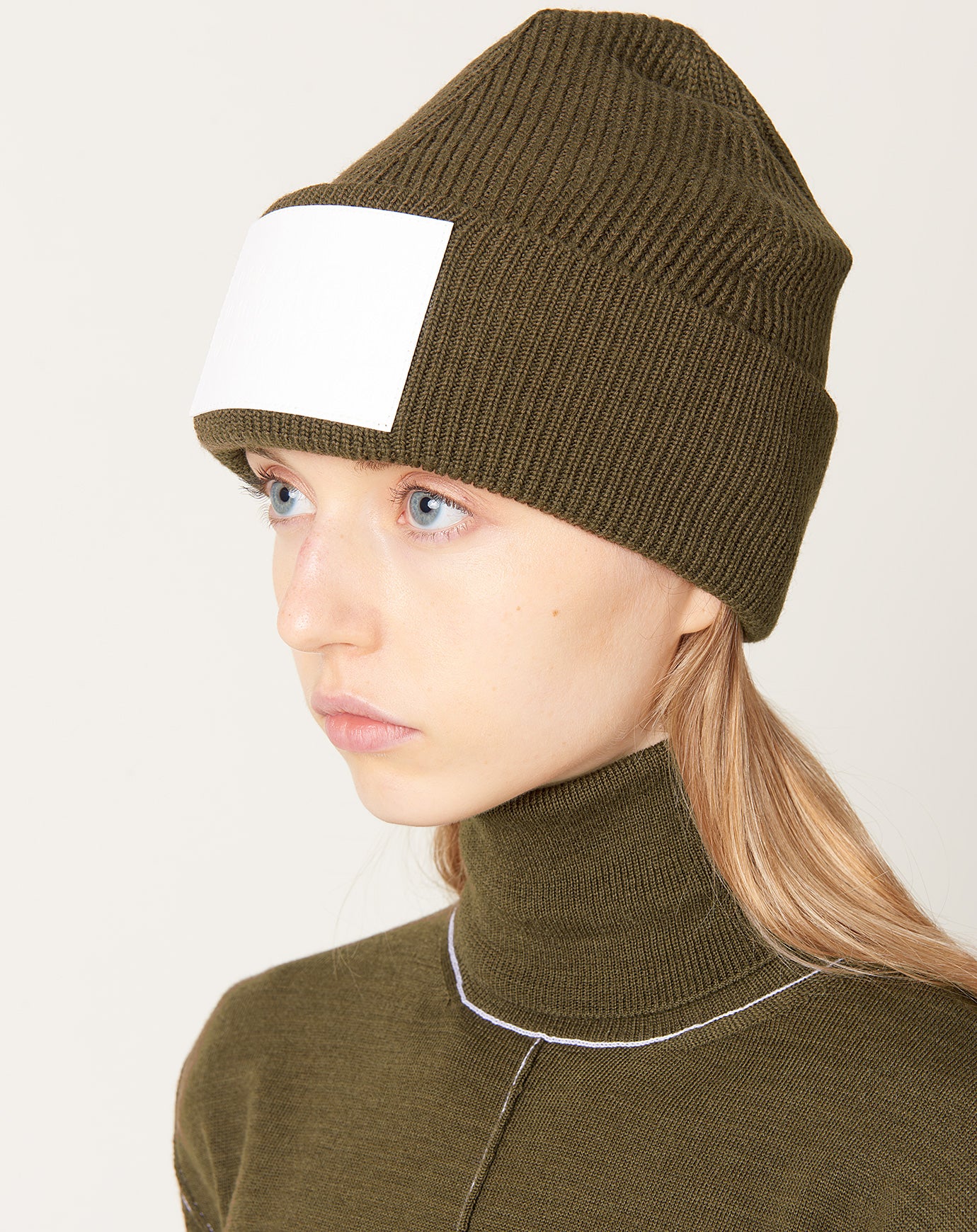 MM6 Knitted Beanie in Khaki