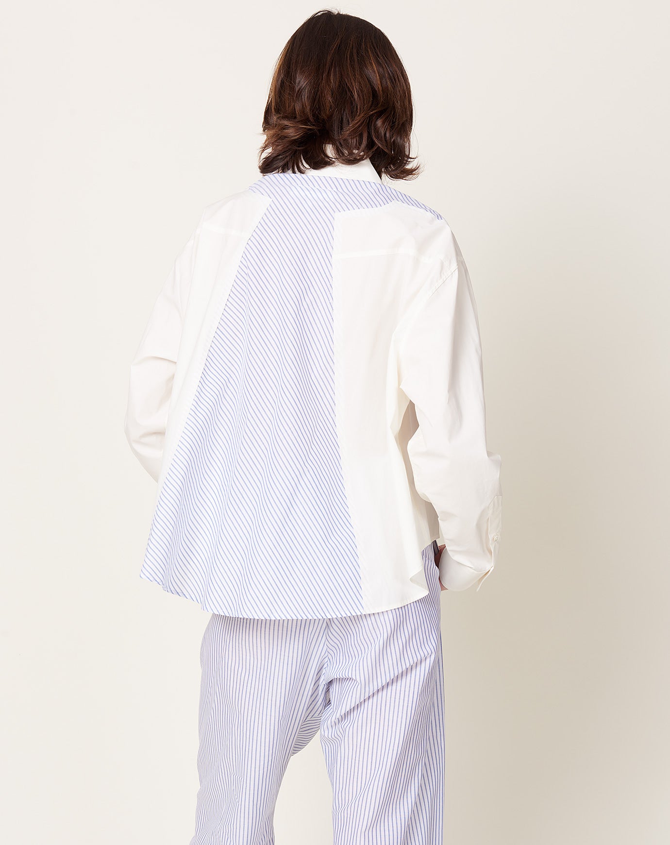 MM6 Pinstripe Back Panel Shirt in Off White