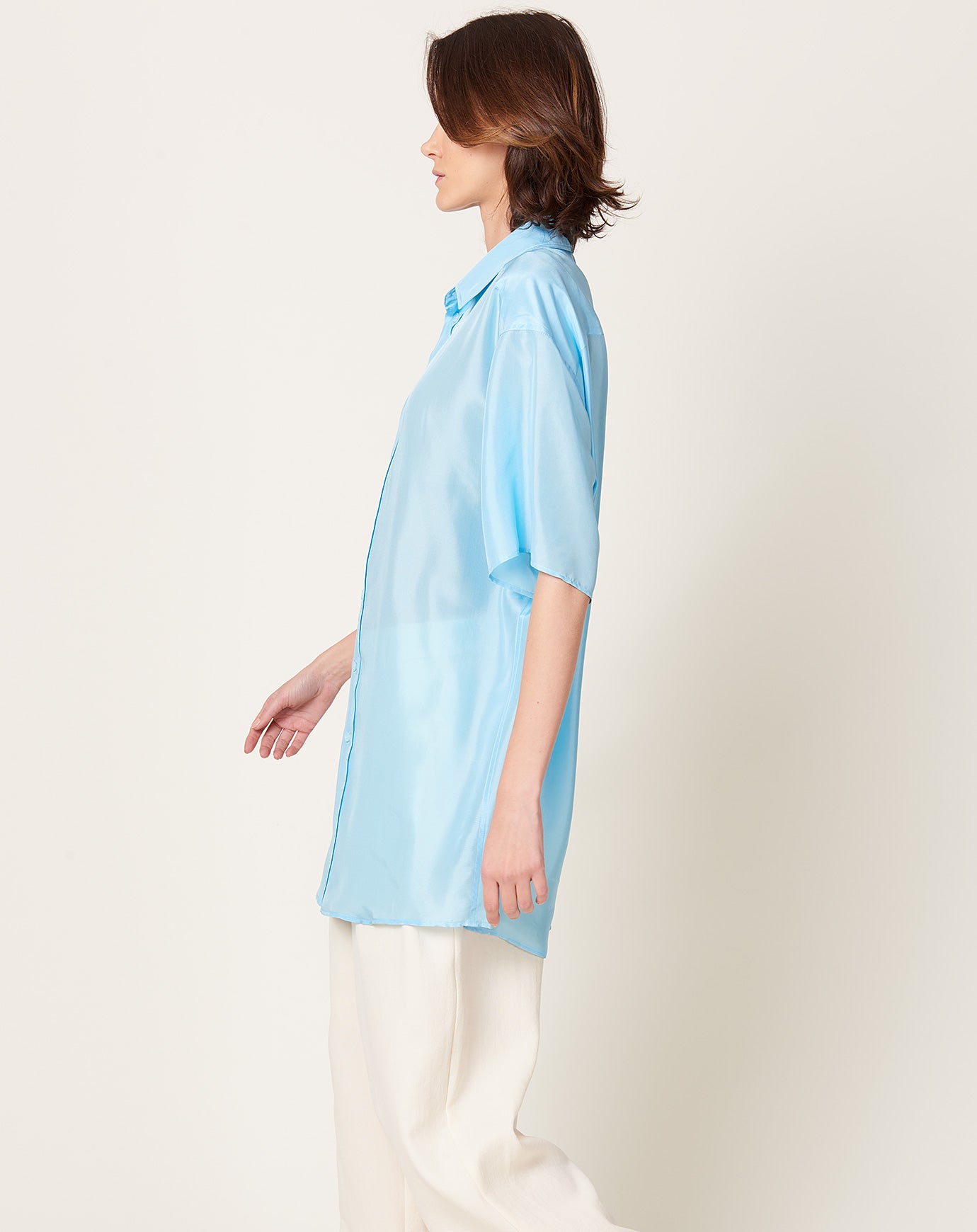 MM6 Silk Shirt in Turquoise