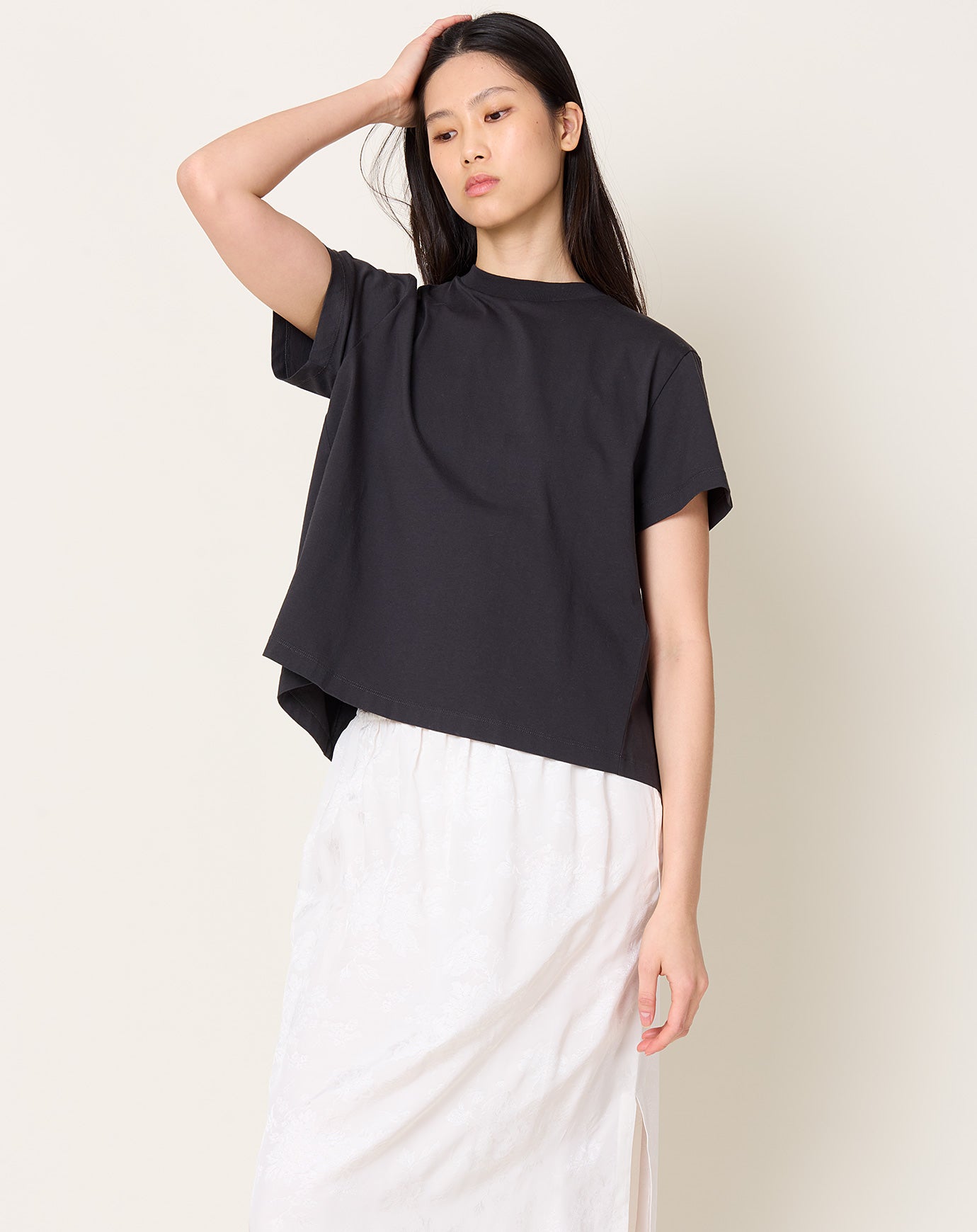 MM6 Swing Back T-Shirt in Washed Black