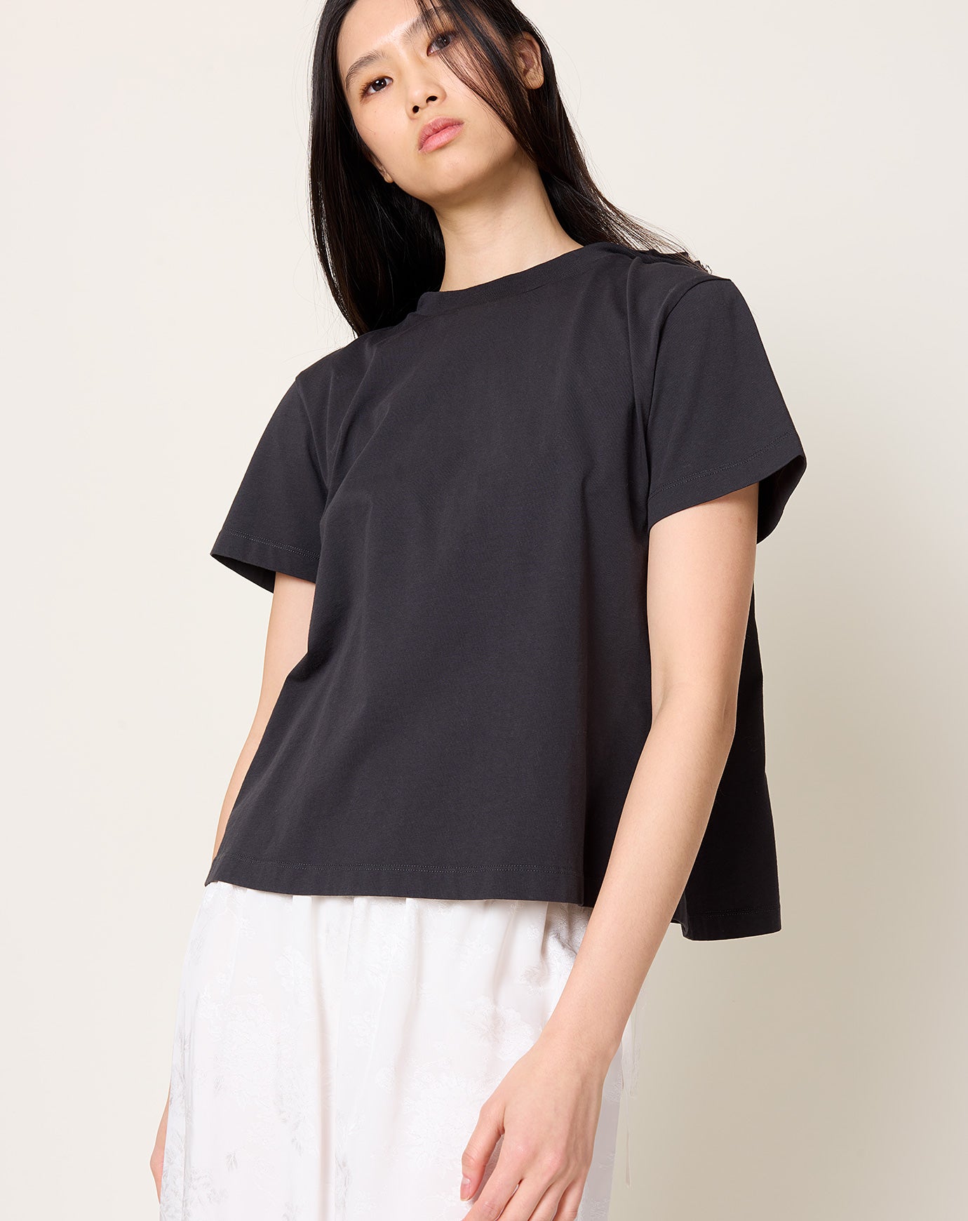 MM6 Swing Back T-Shirt in Washed Black