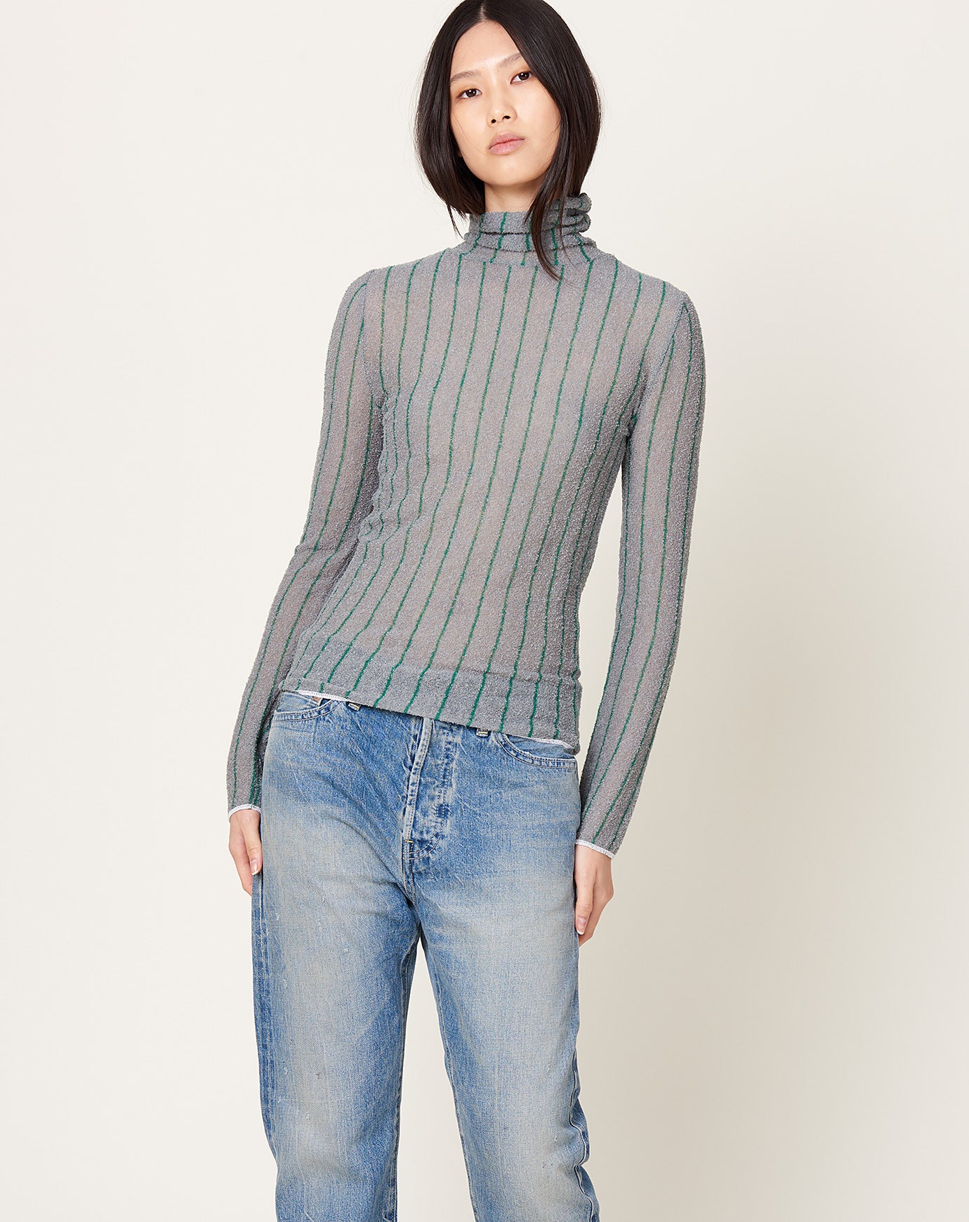 MM6 Turtleneck Pullover in Grey Green