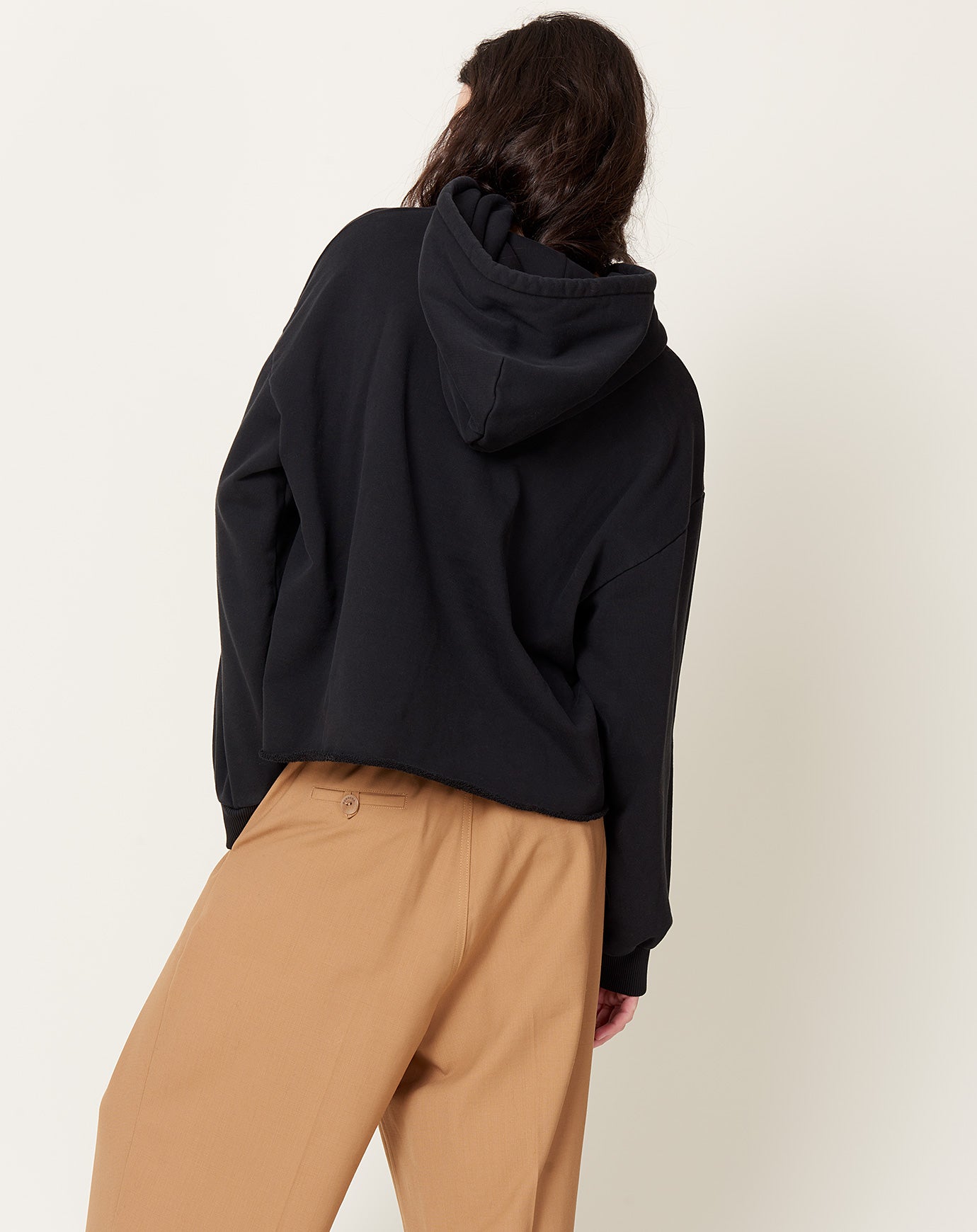 MM6 Unbrushed Hooded Sweatshirt in Black