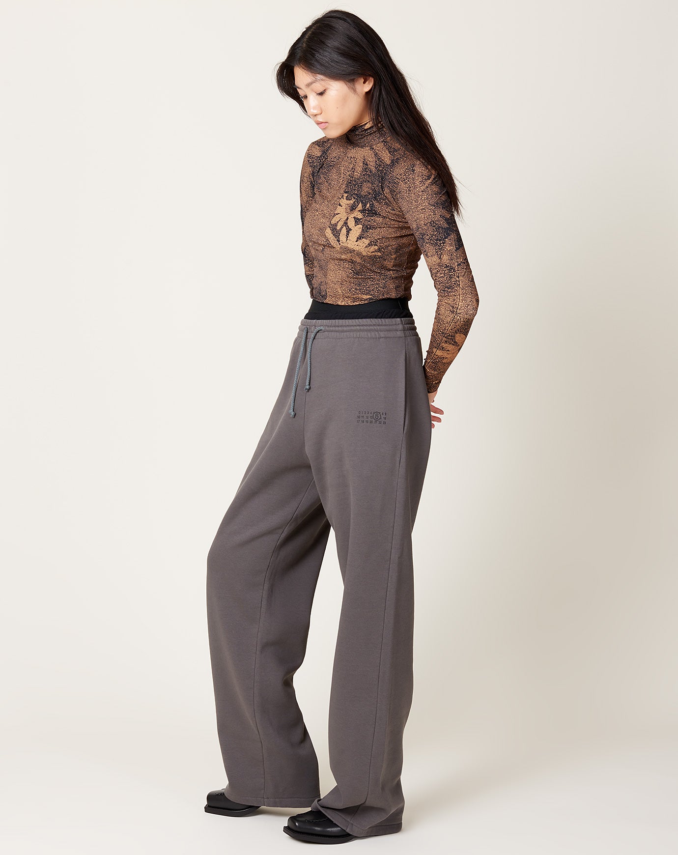 MM6 Double Layer Straight Leg Sweatpant in Grey