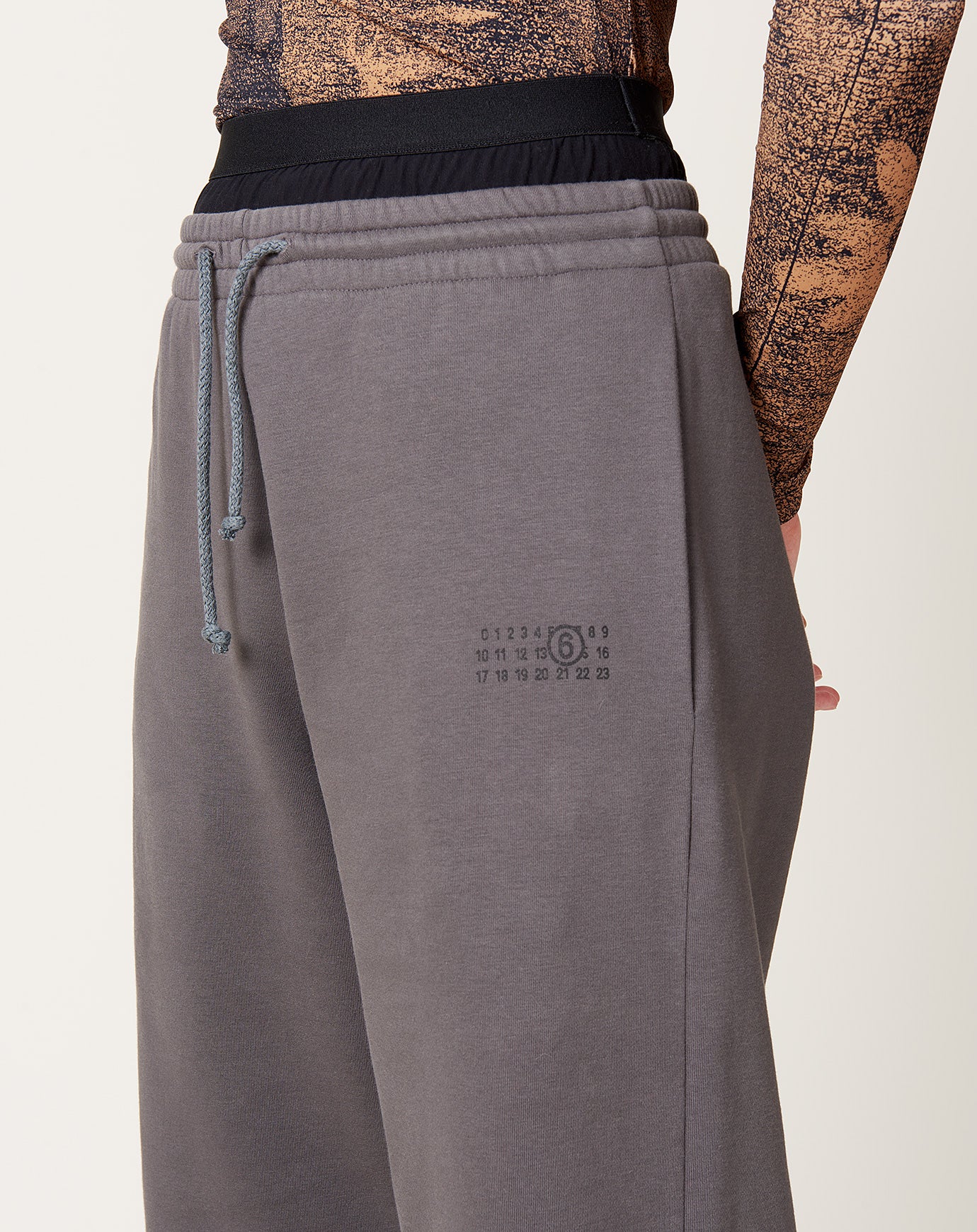 MM6 Double Layer Straight Leg Sweatpant in Grey