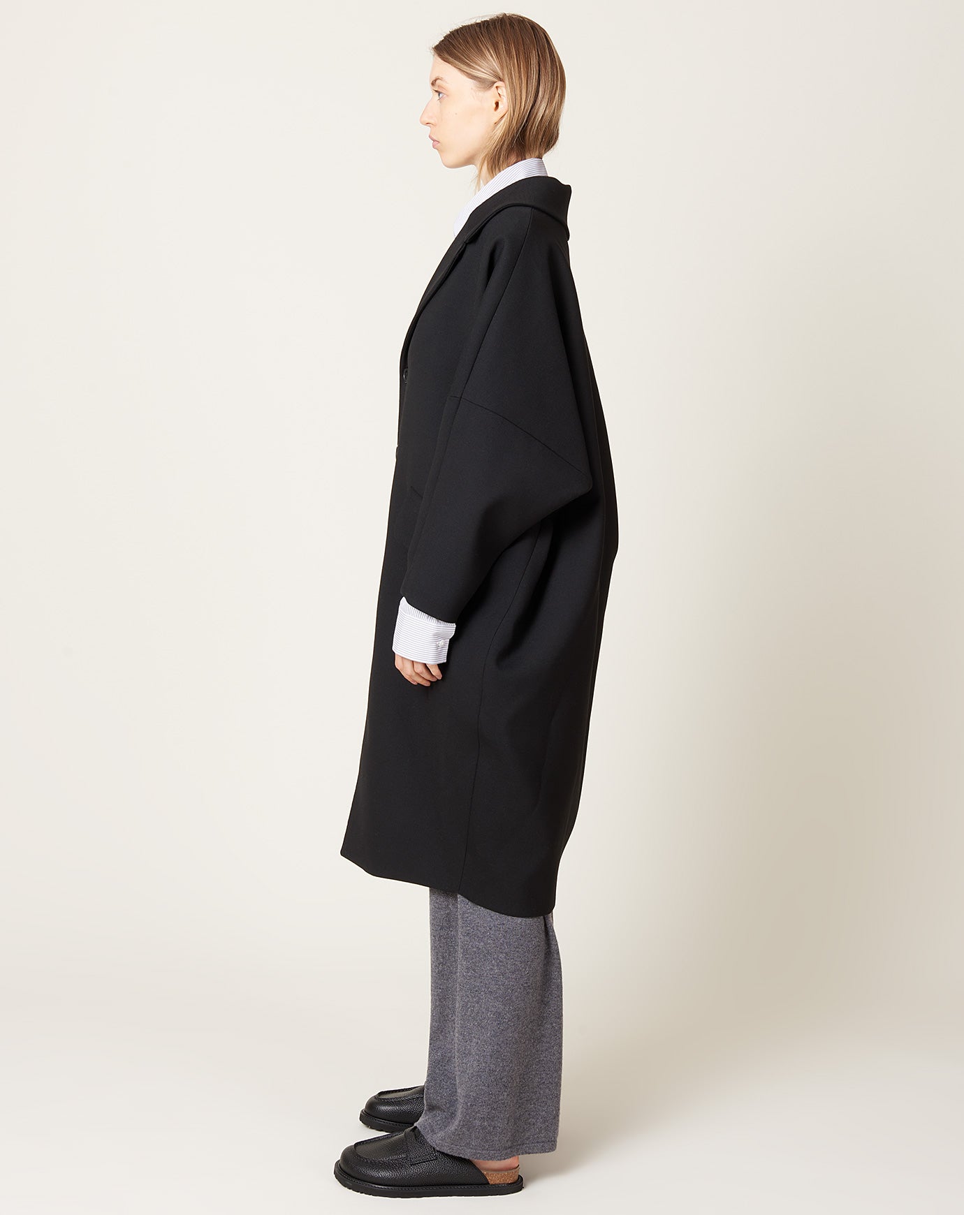 MM6 Wool Gabardine Coat in Black