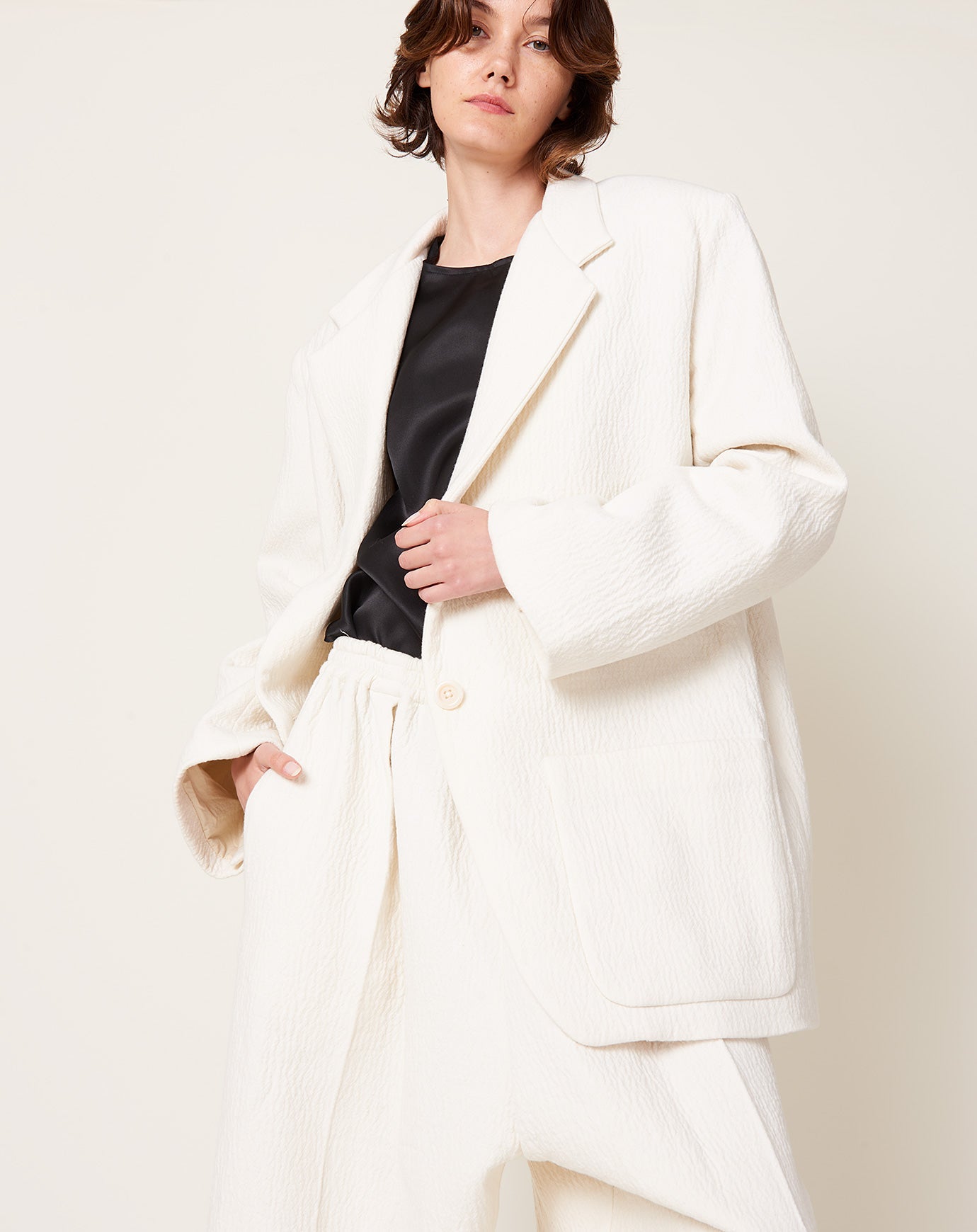 Modern Weaving Oversize Boxy Blazer in Italian Wool Bouclé