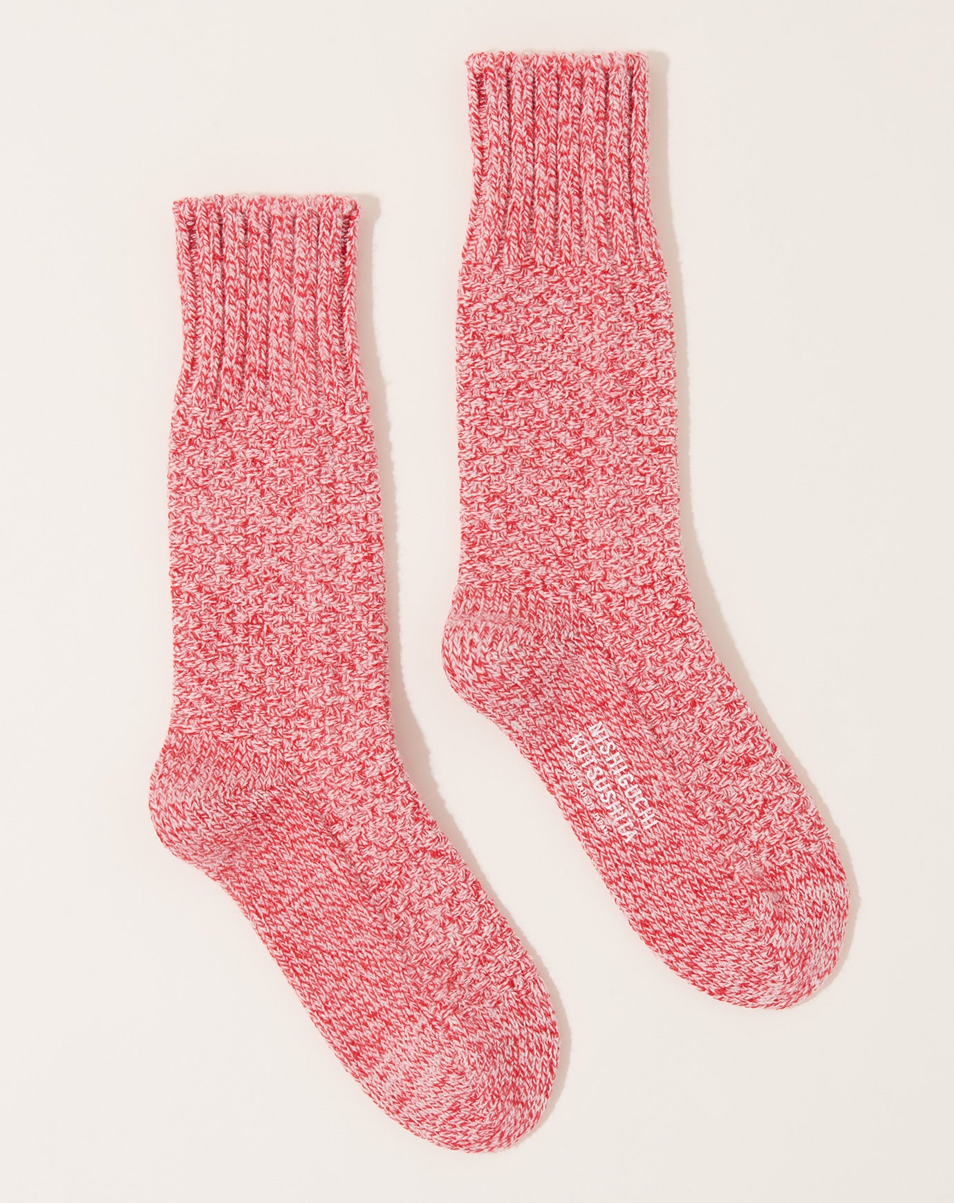 Nishiguchi Kutsushita Wool Cotton Boot Socks in Lobster Roll