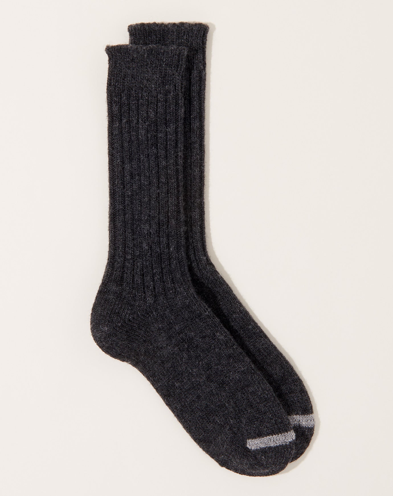 Nishiguchi Kutsushita Wool Ribbed Socks in Charcoal