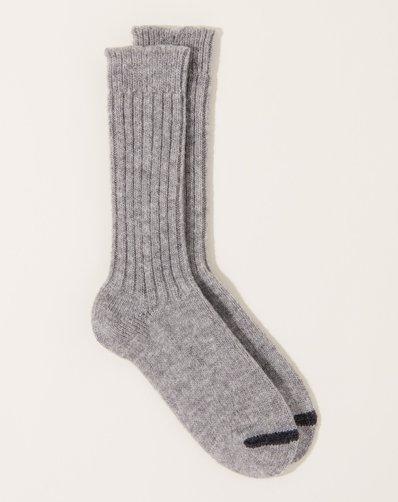 Nishiguchi Kutsushita Wool Ribbed Socks in Light Grey