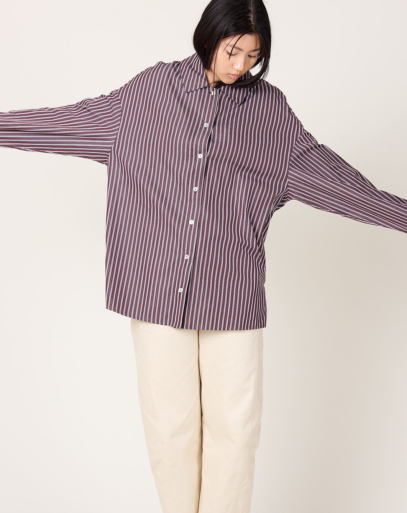 NITTO Caudia Shirt in Brown Stripe