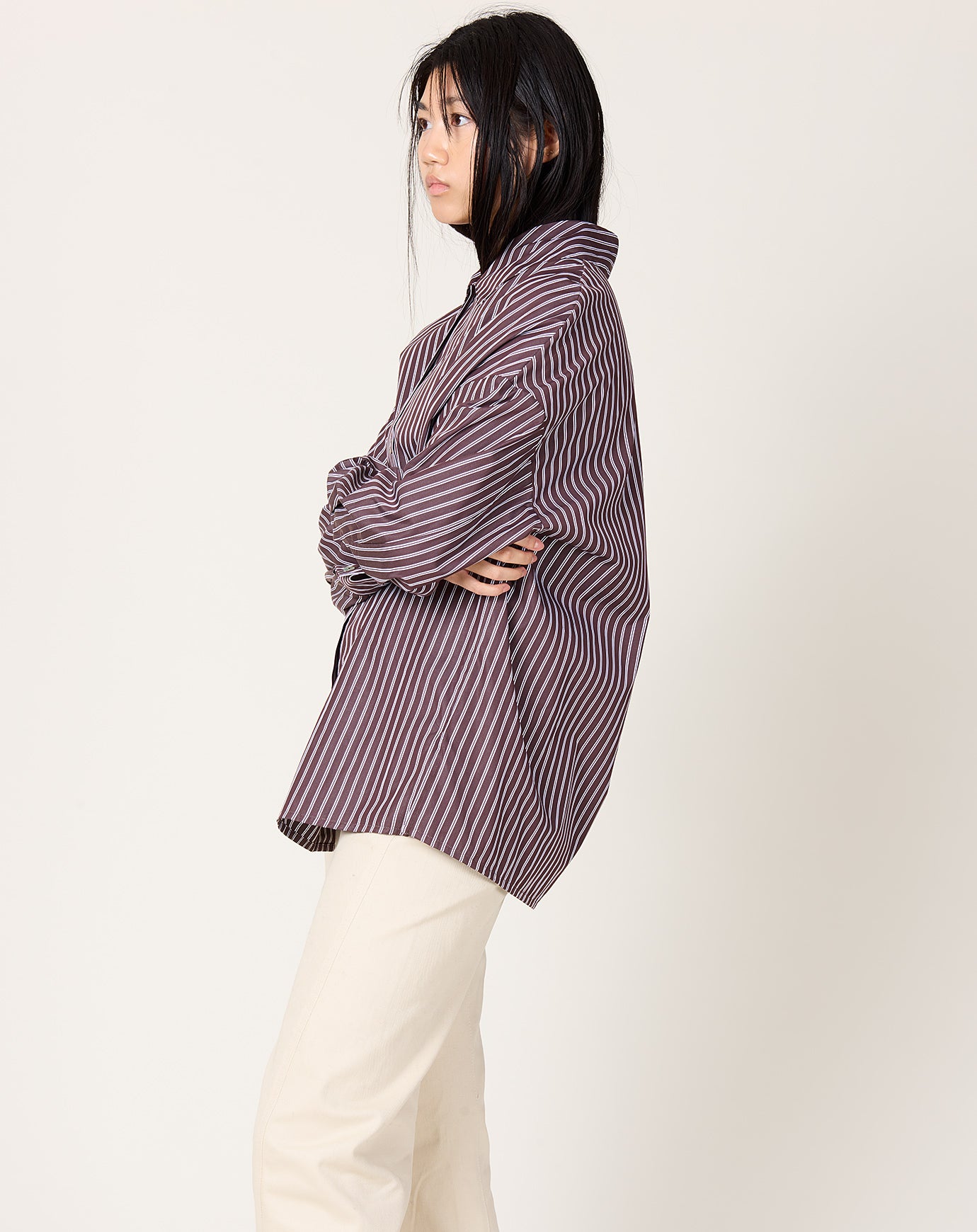 NITTO Caudia Shirt in Brown Stripe