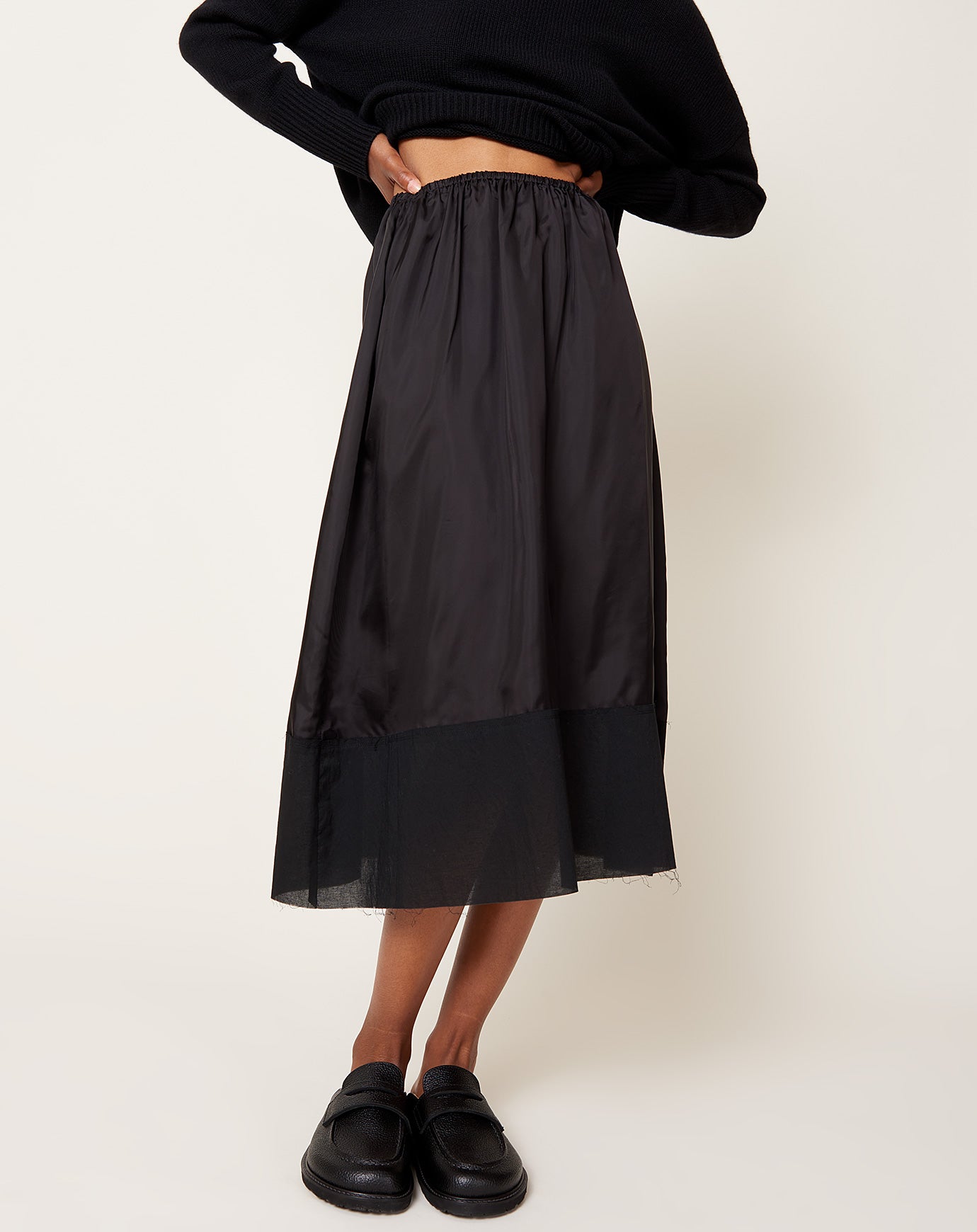 pas de calais Cupro Slip Under Skirt in Black