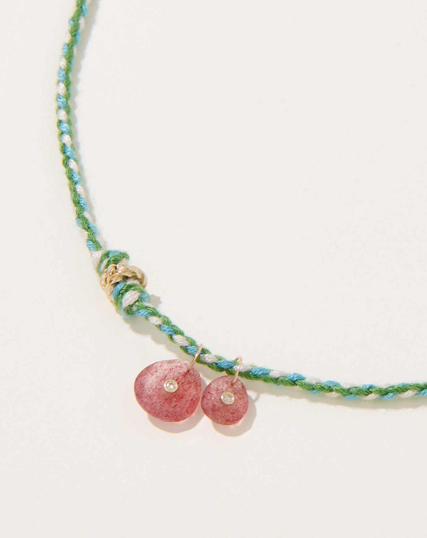 Pascale Monvoisin Holi Necklace in Strawberry Quartz