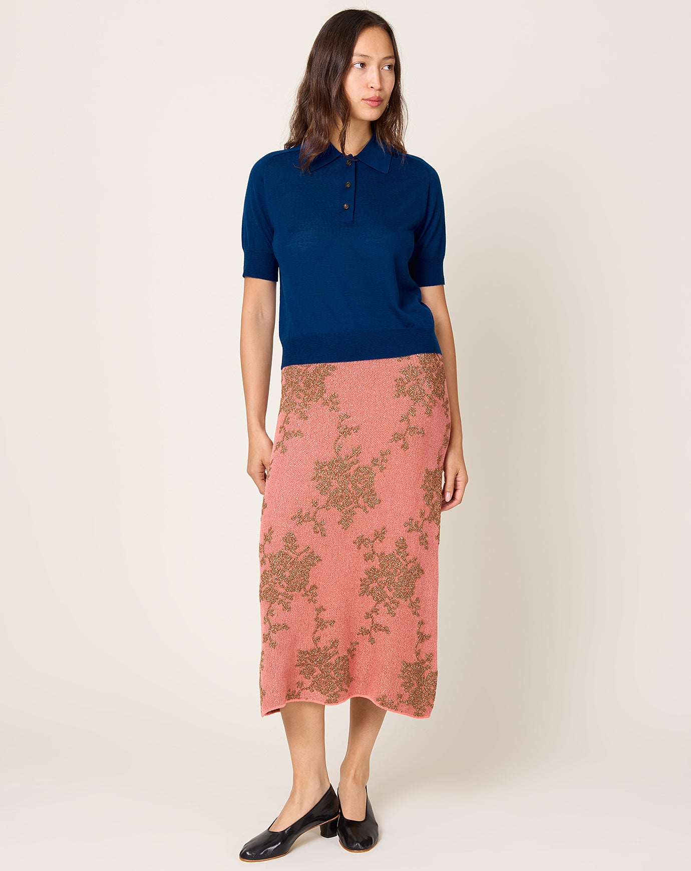 Rachel Comey Broccada Skirt in Melon & Bronze