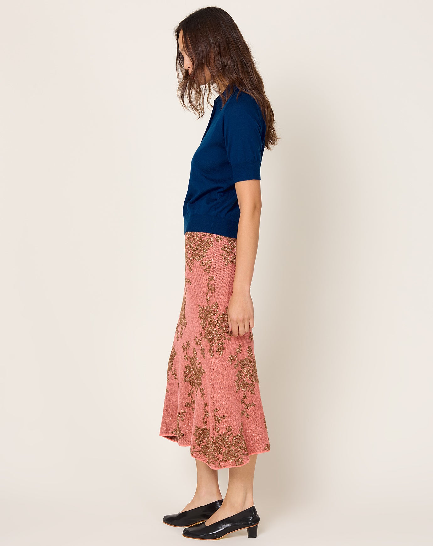 Rachel Comey Broccada Skirt in Melon & Bronze