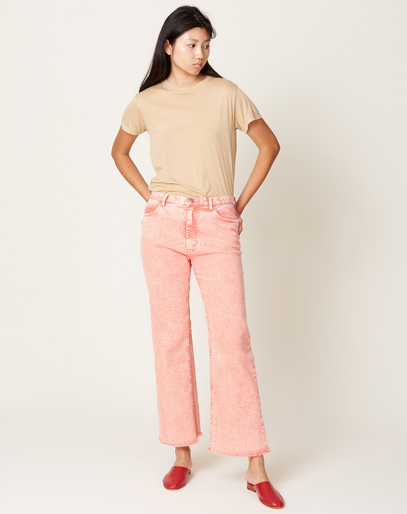 Rachel Comey Collins Pant in Peach Acid Wash