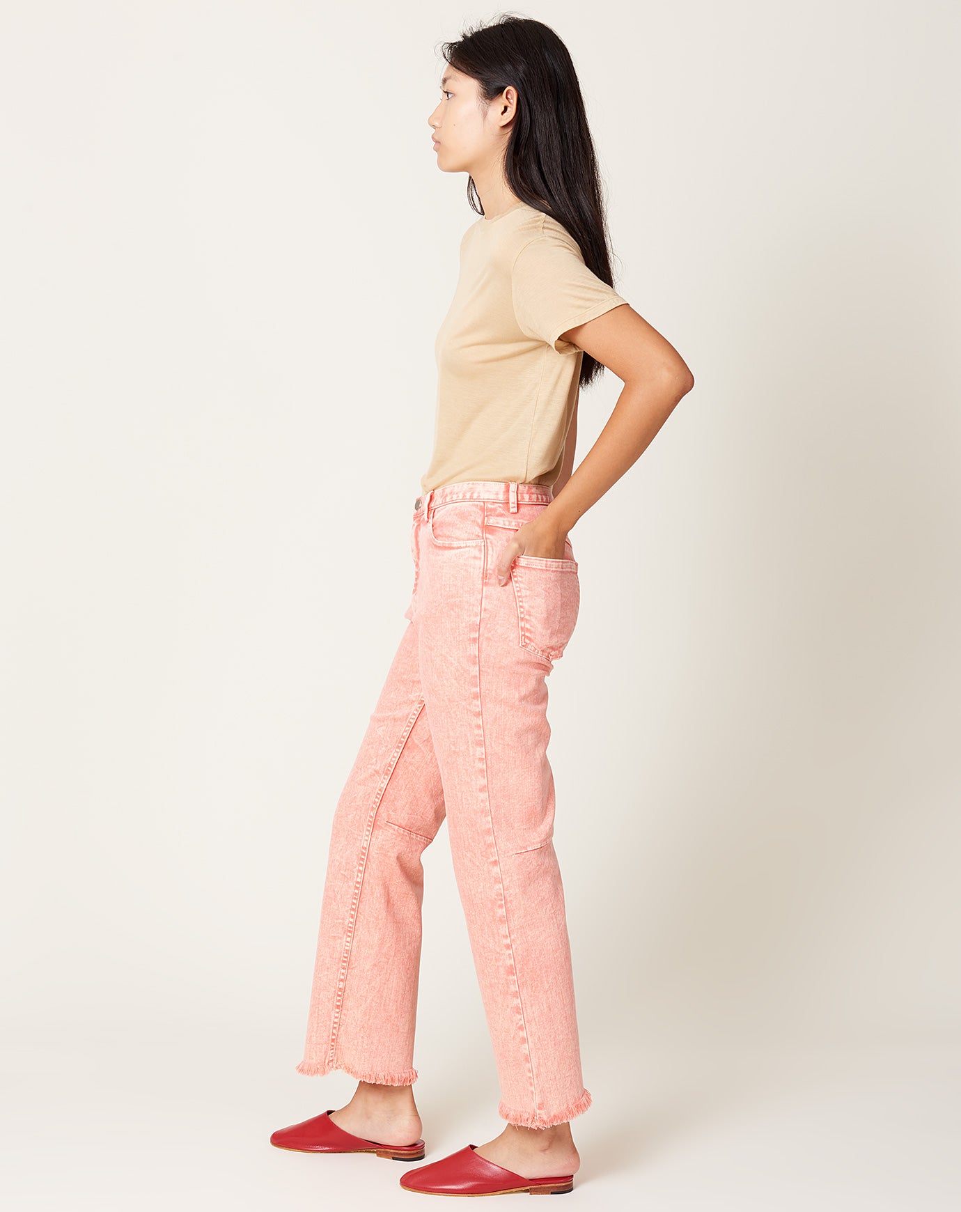 Rachel Comey Collins Pant in Peach Acid Wash