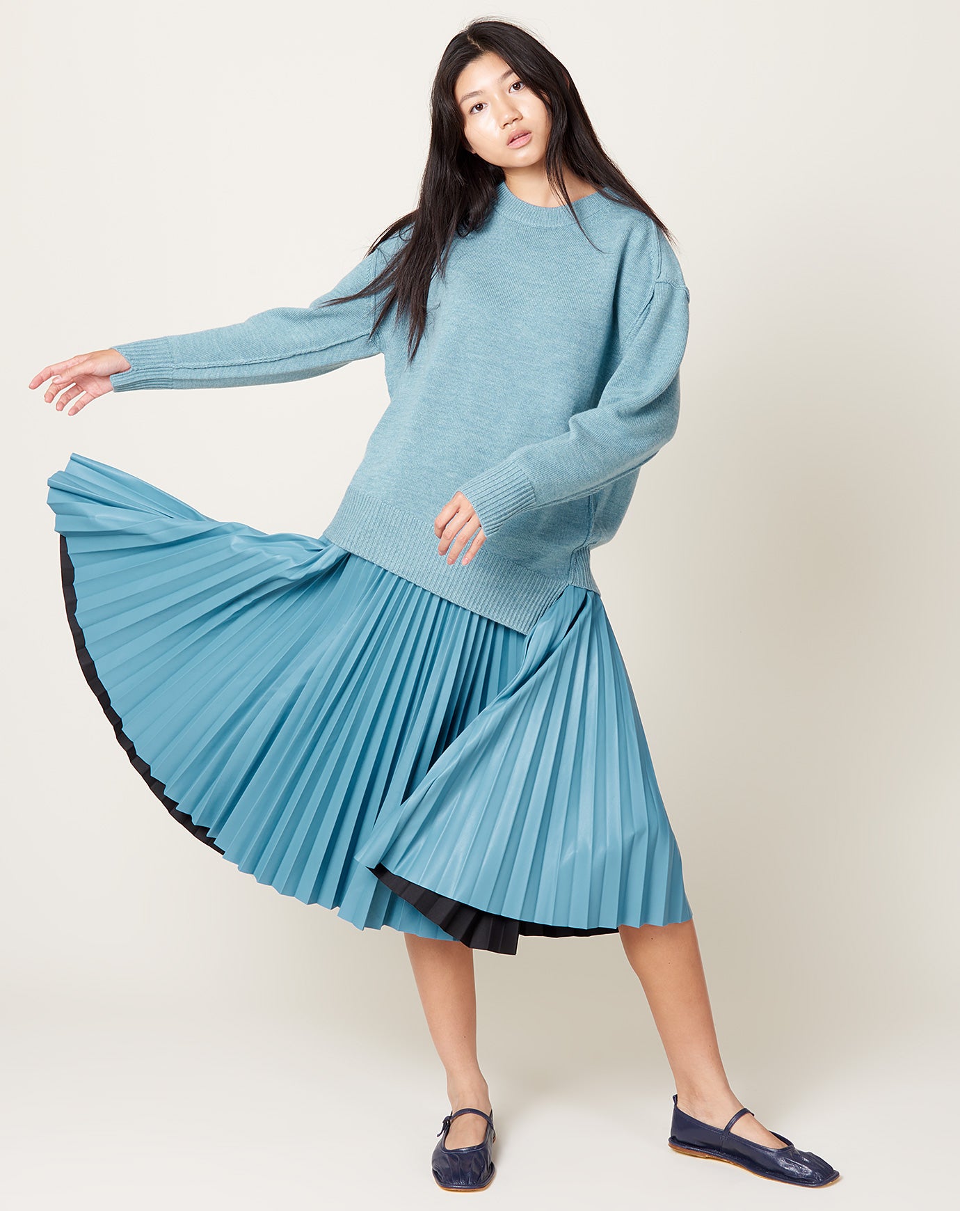 Rachel Comey Larni Skirt in Blue Leatherette