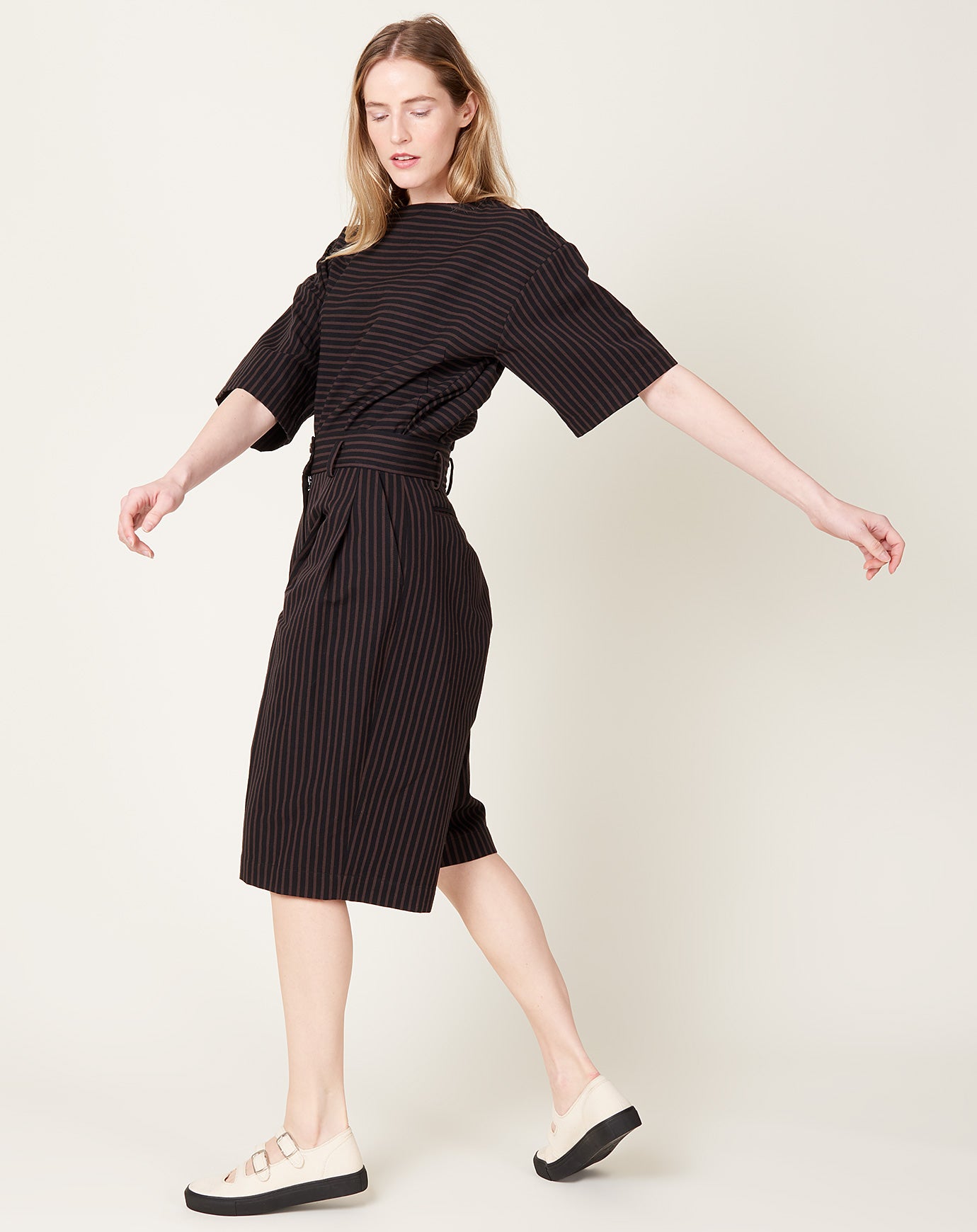 Rachel Comey Melio Short in Black Stripe Canvas