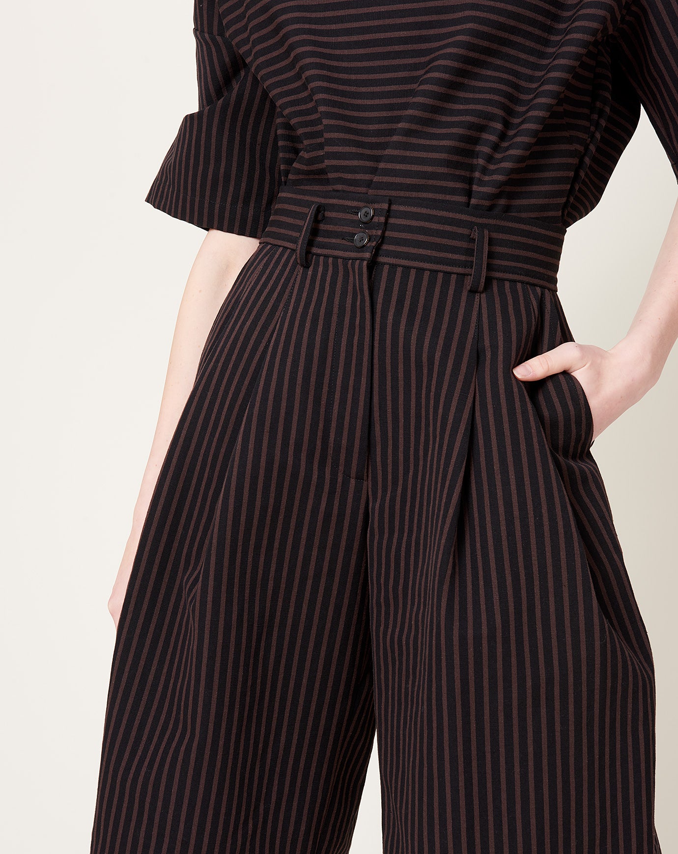 Rachel Comey Melio Short in Black Stripe Canvas