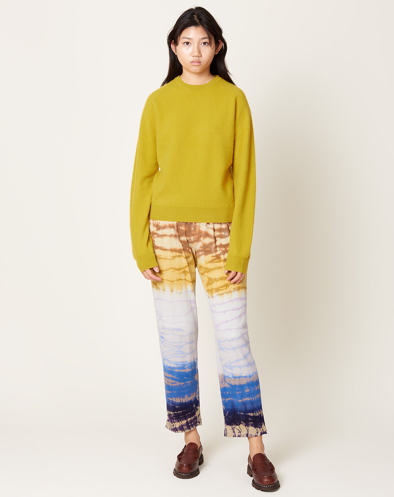 Raquel Allegra Brooke Pant in Rainbow Hues Tie Dye