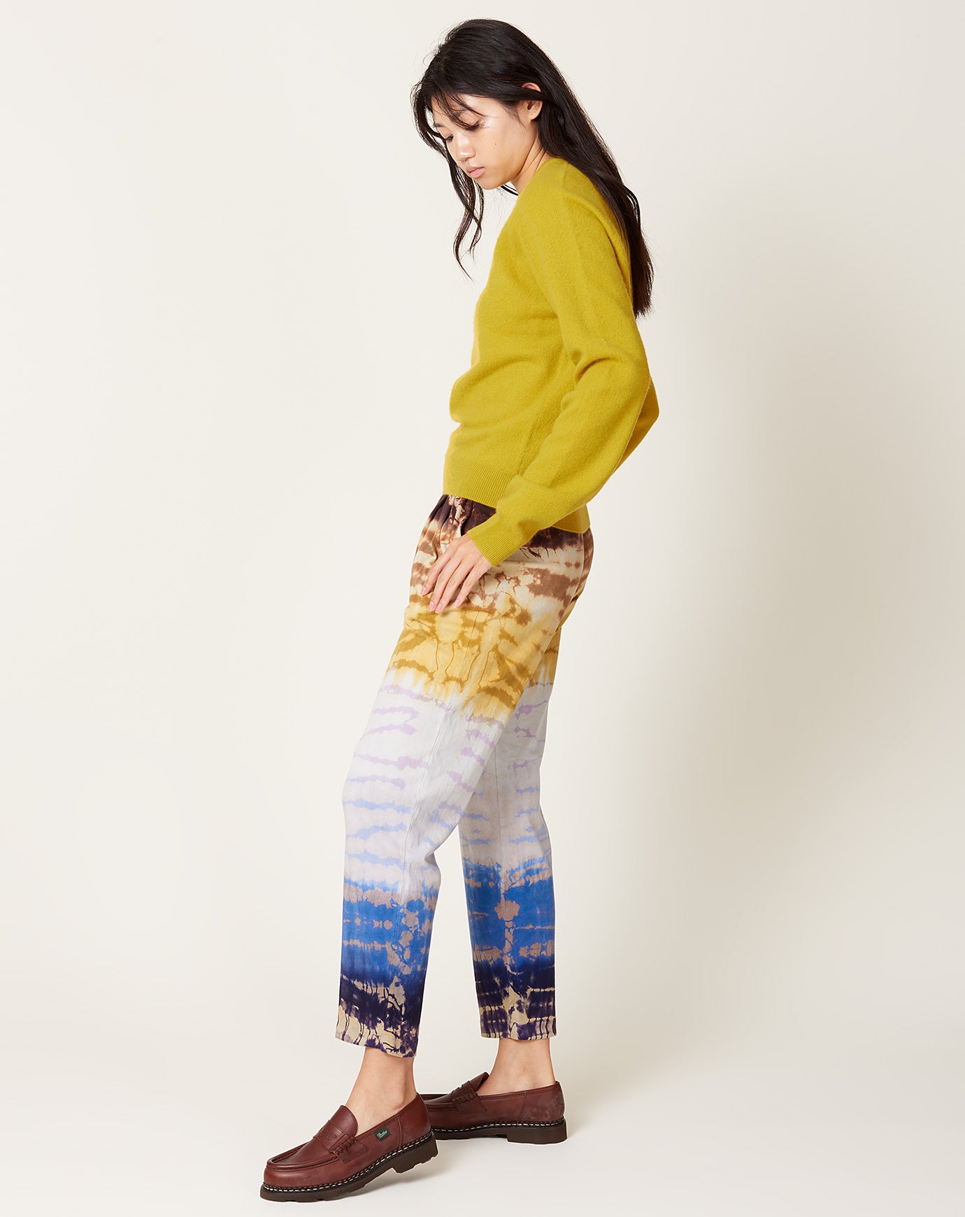 Raquel Allegra Brooke Pant in Rainbow Hues Tie Dye